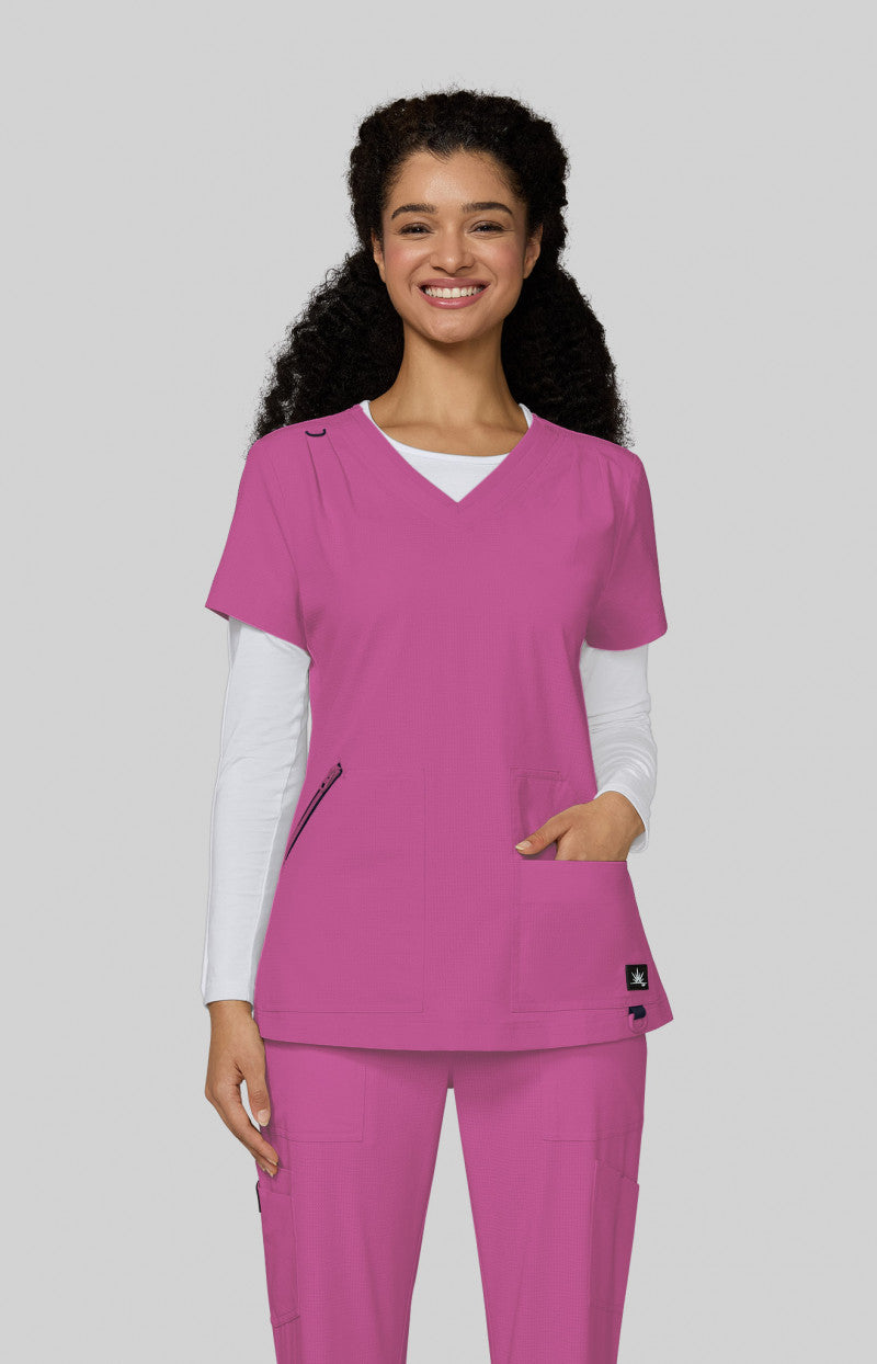 Solis 1129 Sari Top Hibiscus Pink