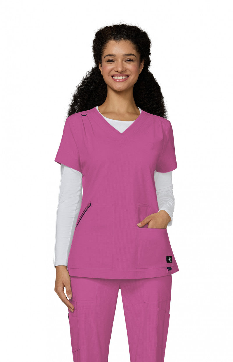 Solis 1129 Sari Top Hibiscus Pink