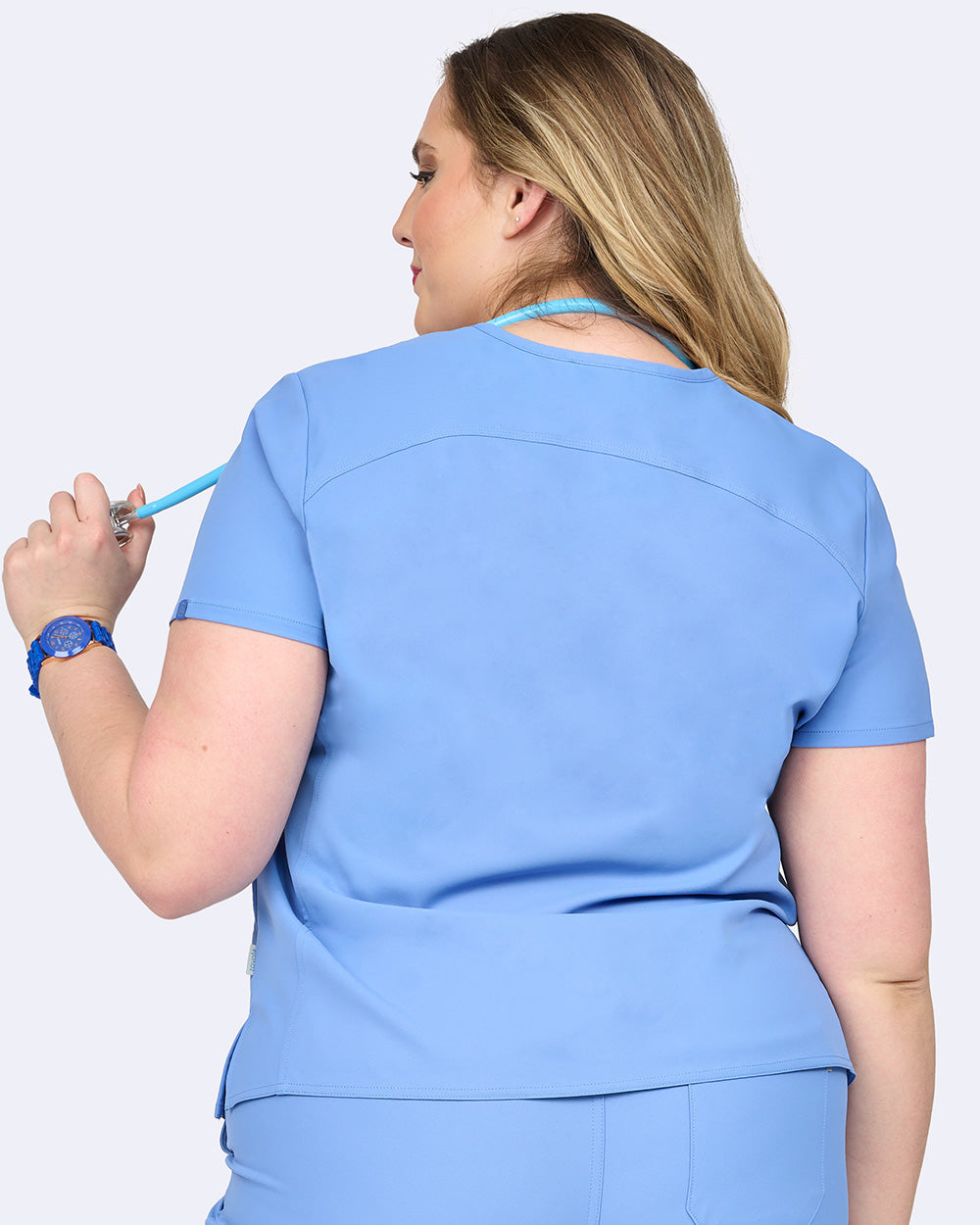 Studio 1165 Focus V-Neck Top Ciel