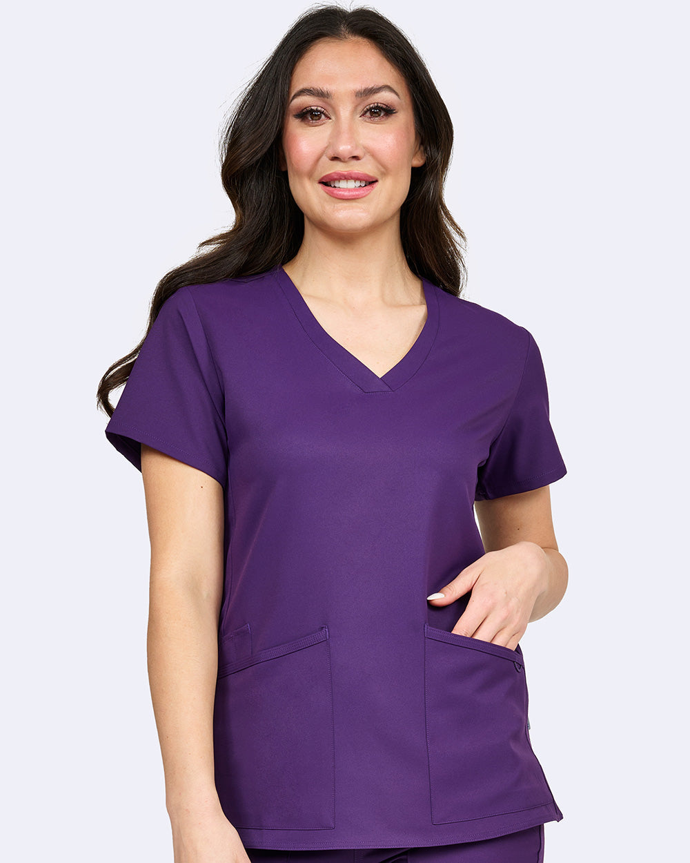 Studio 1165 Focus V-Neck Top Eggplant