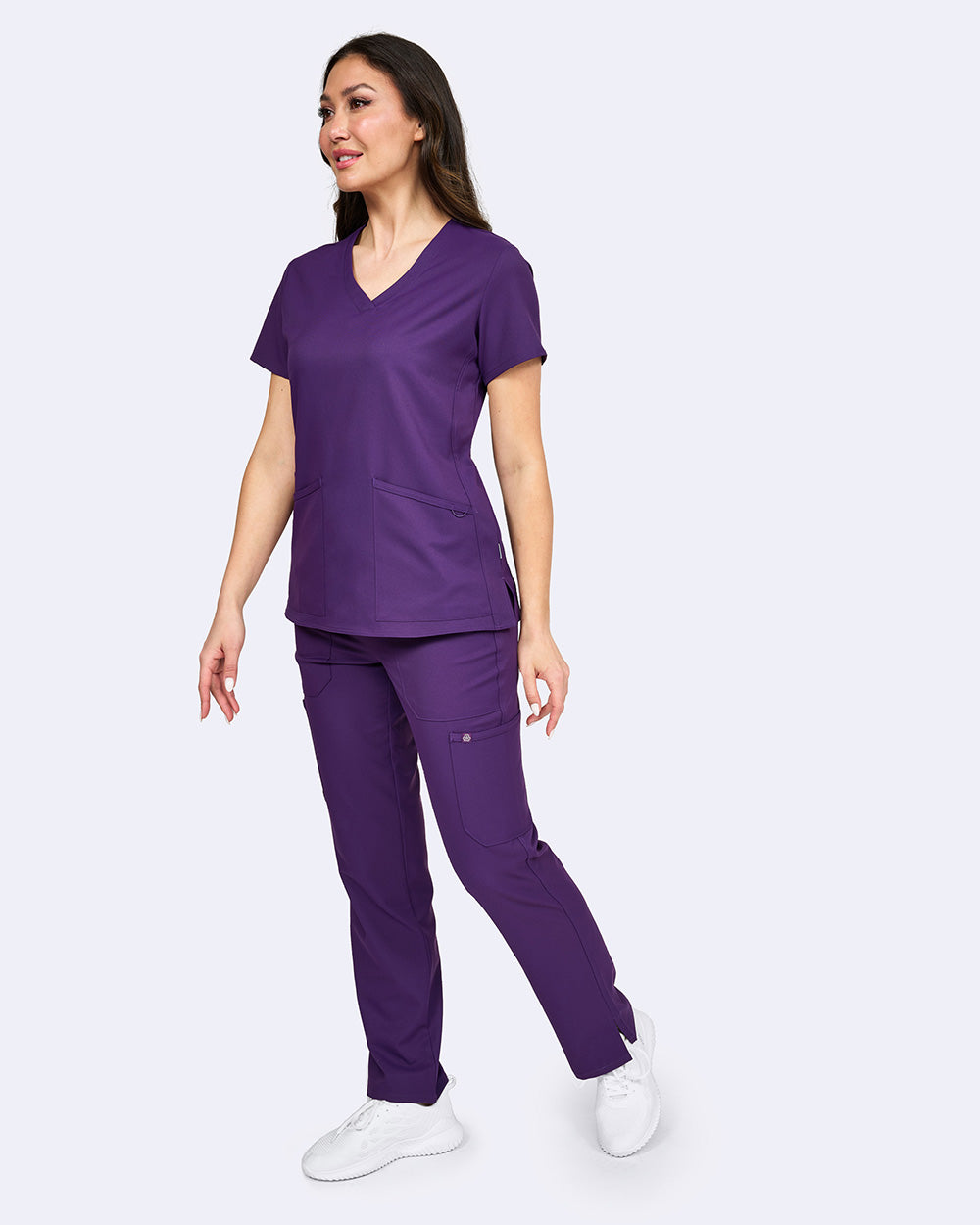 Studio 1165 Focus V-Neck Top Eggplant