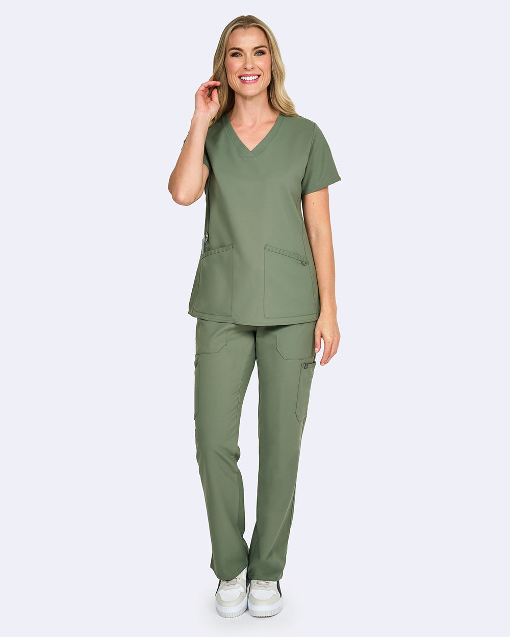 Studio 1165 Focus V-Neck Top Olive