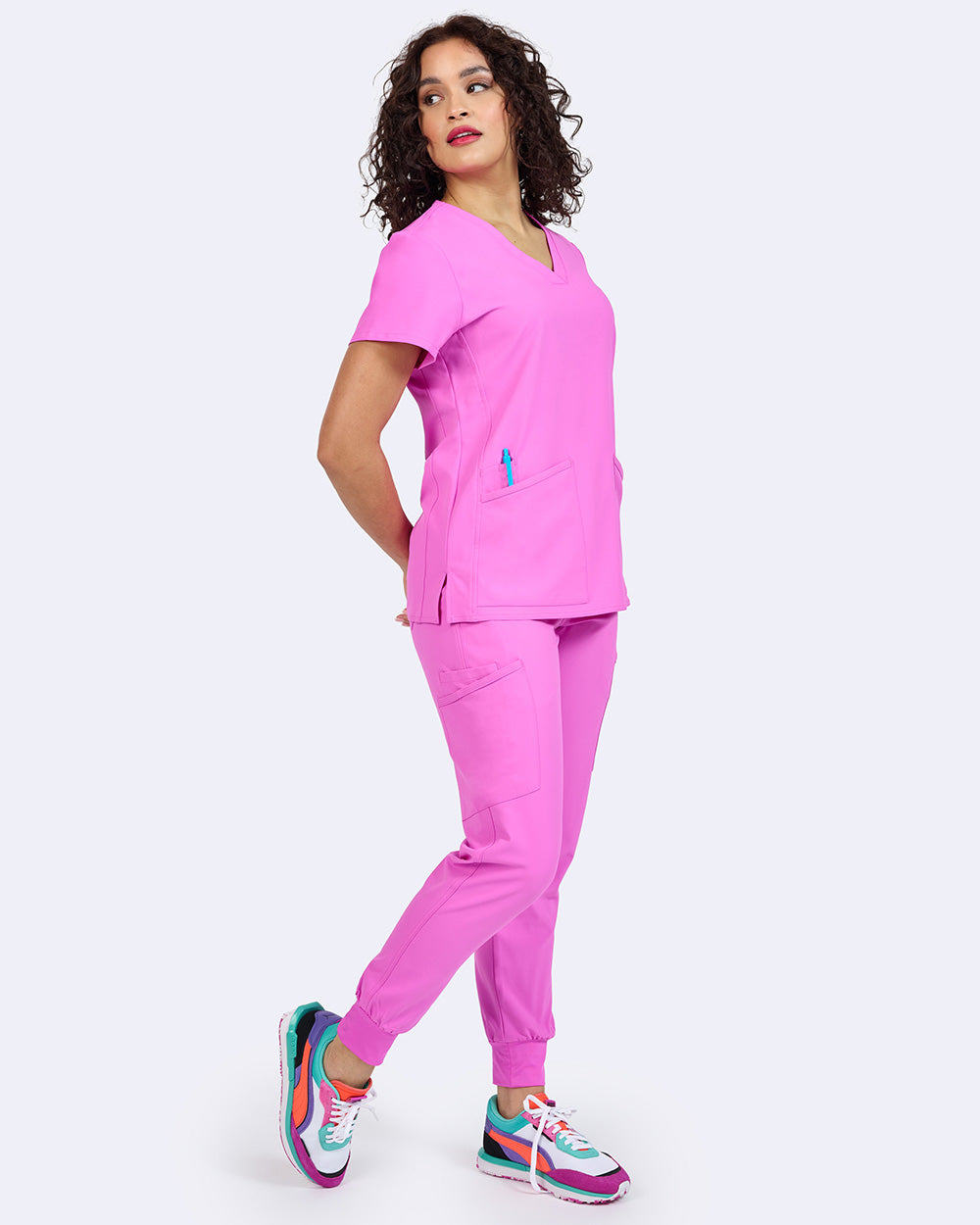 Studio 1165 Focus V-Neck Top Orchid