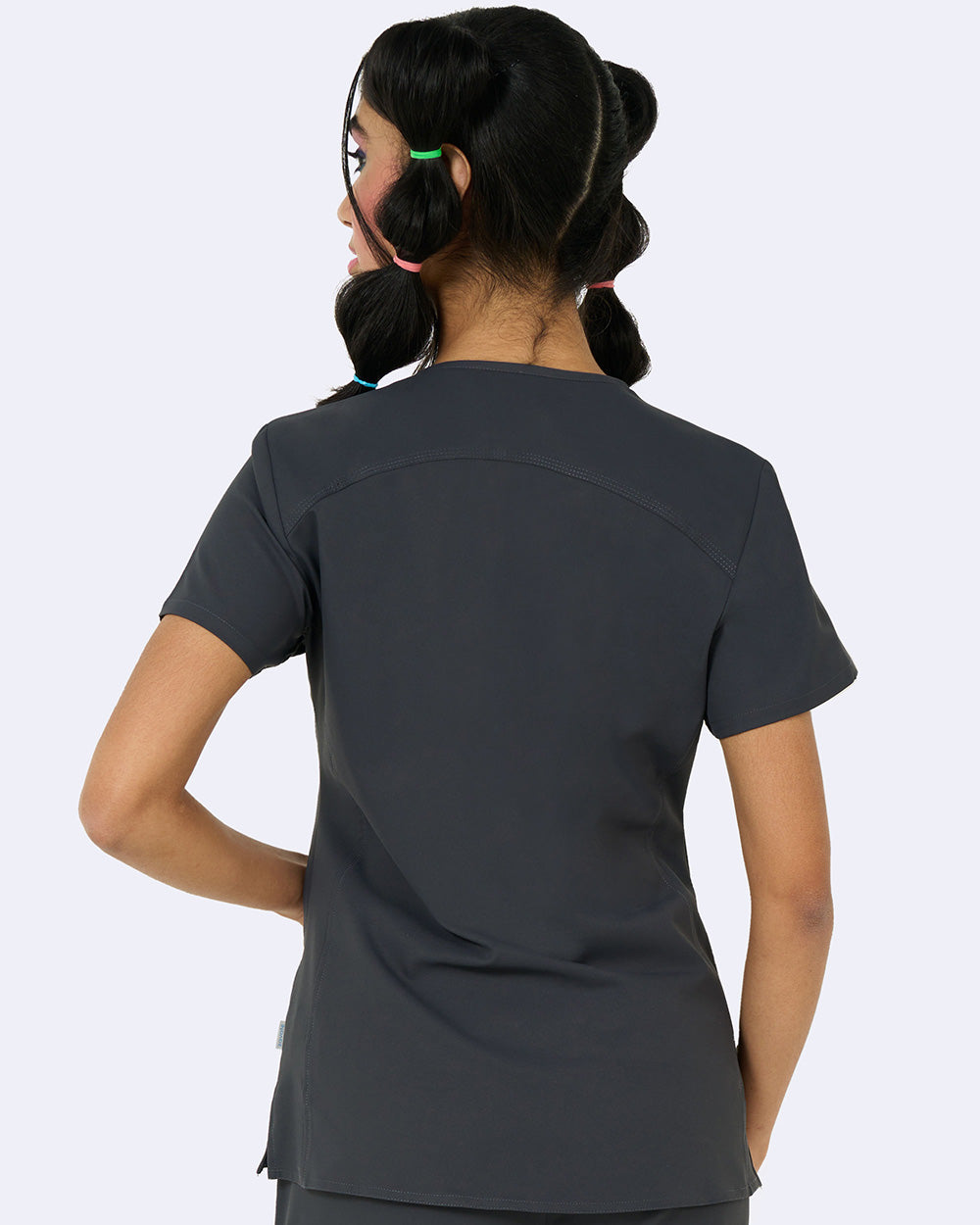 Studio 1165 Focus V-Neck Top Pewter