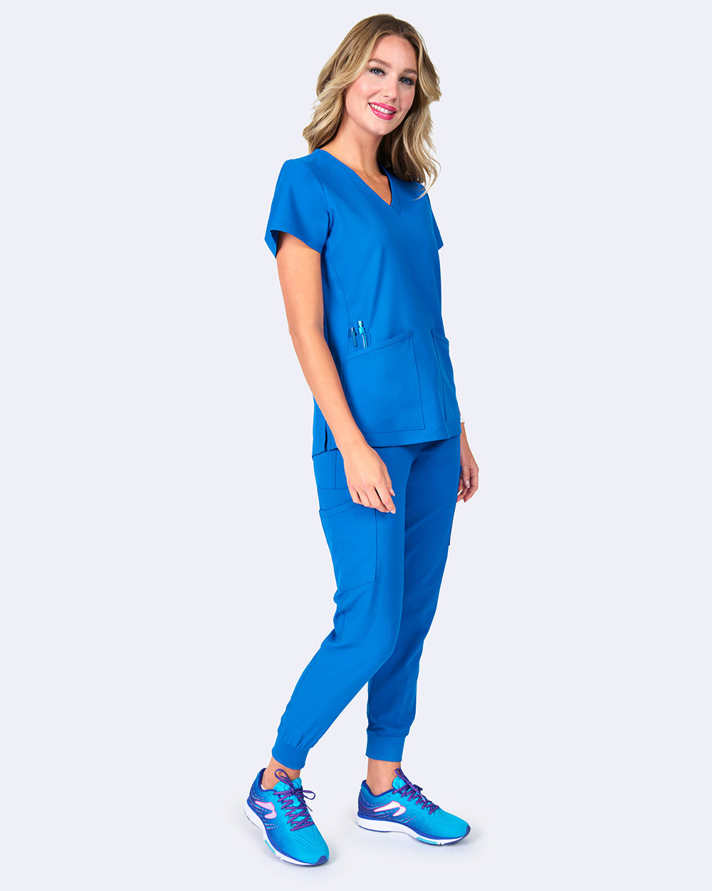 Studio 1165 Focus V-Neck Top Royal