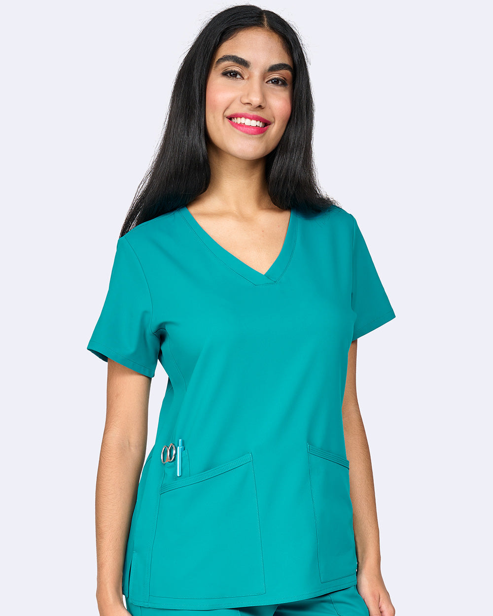 Studio 1165 Focus V-Neck Top Teal