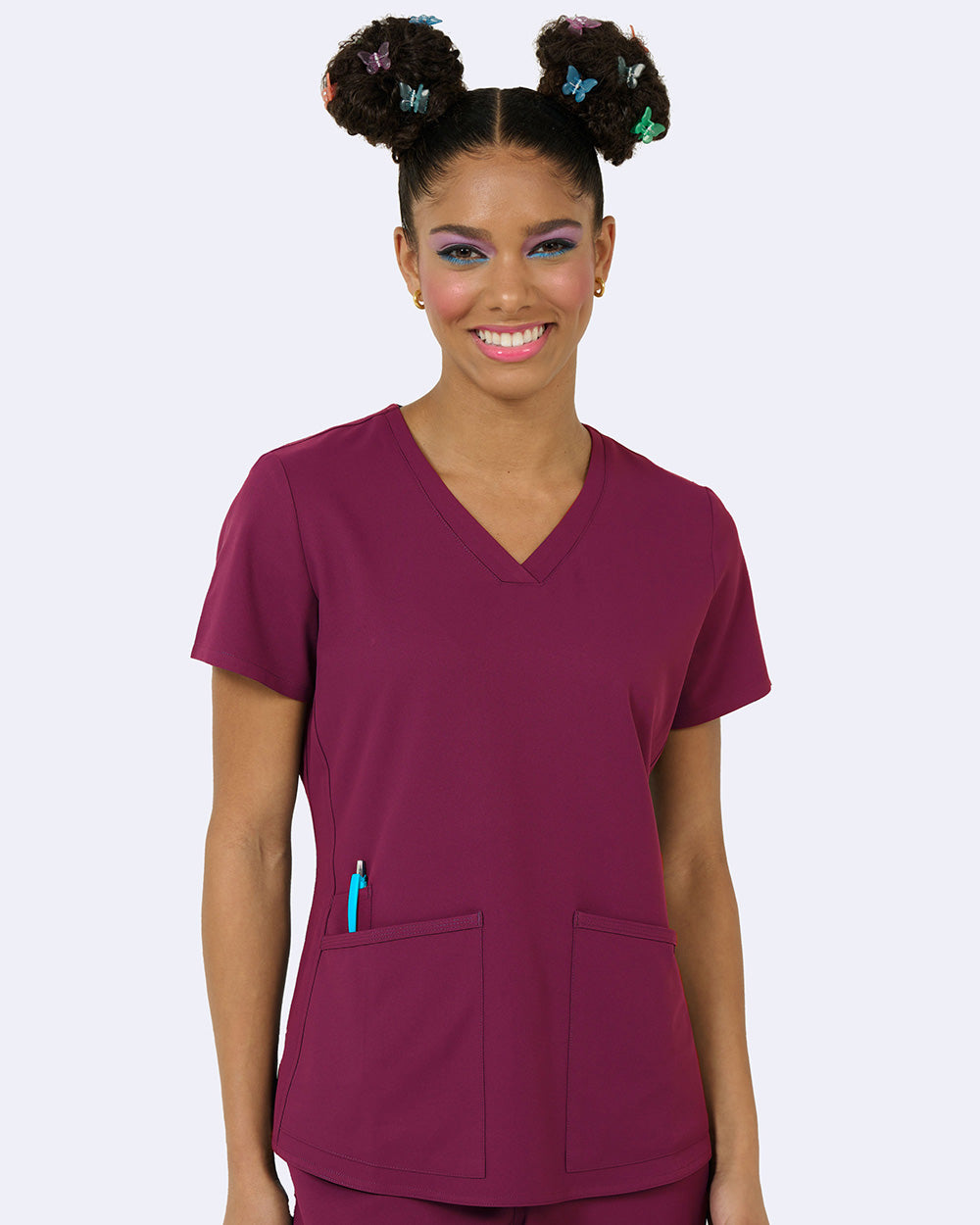Studio 1165 Focus V-Neck Top Wine