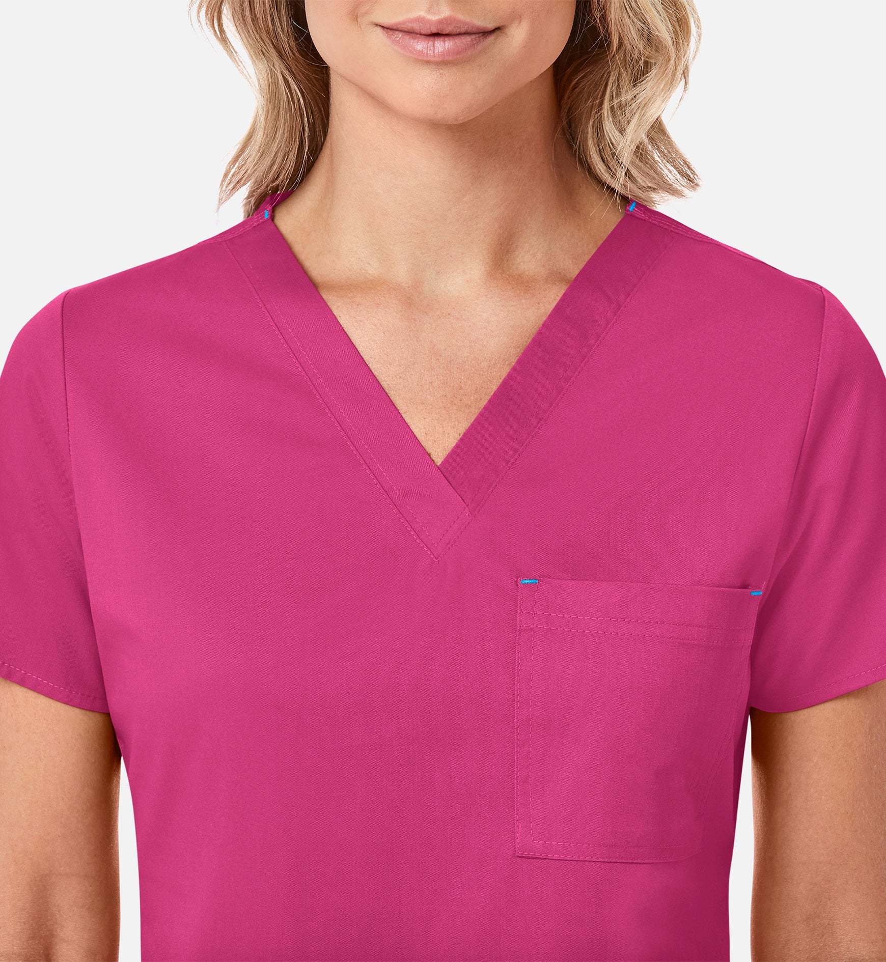 Blossom 1202 3 Pocket V-Neck Top Passion Pink