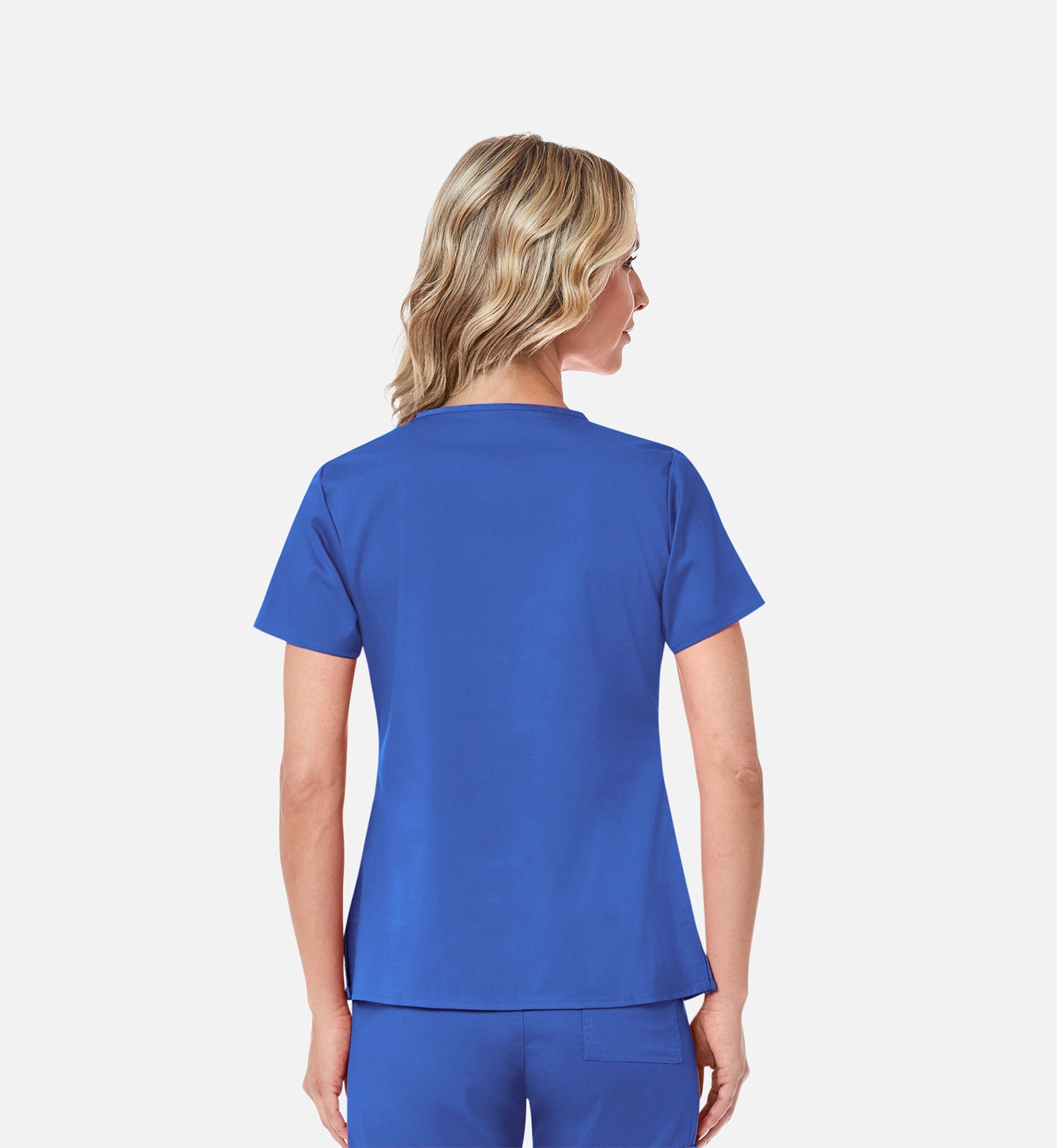 Blossom 1202 3 Pocket V-Neck Top Royal Blue