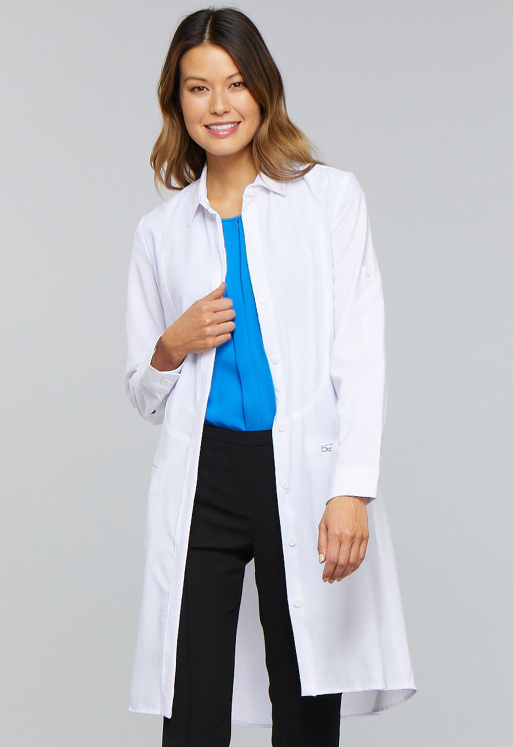 Classics 1401A 40" Lab Coat White Model Image Front | Infinity