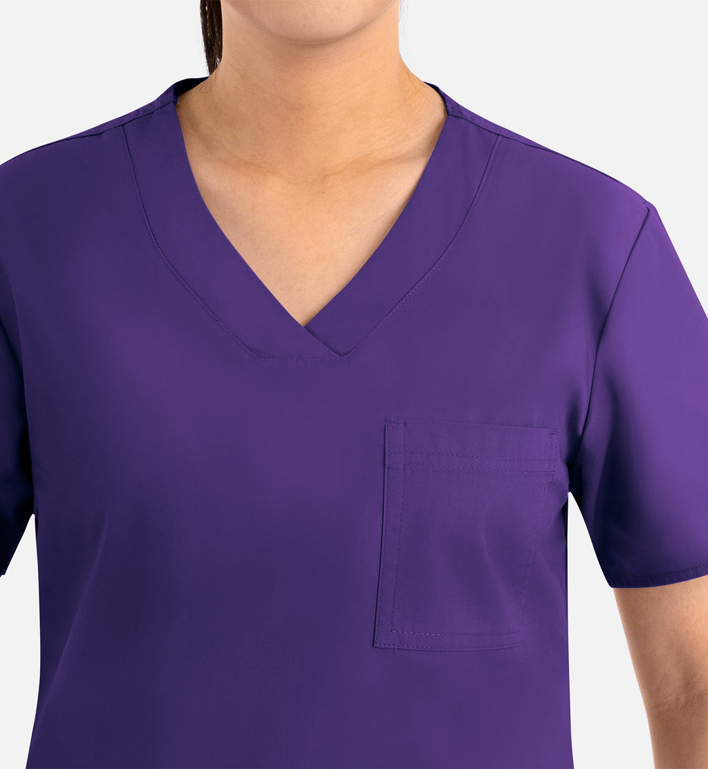 Core 1626 Curved V-Neck Top Purple