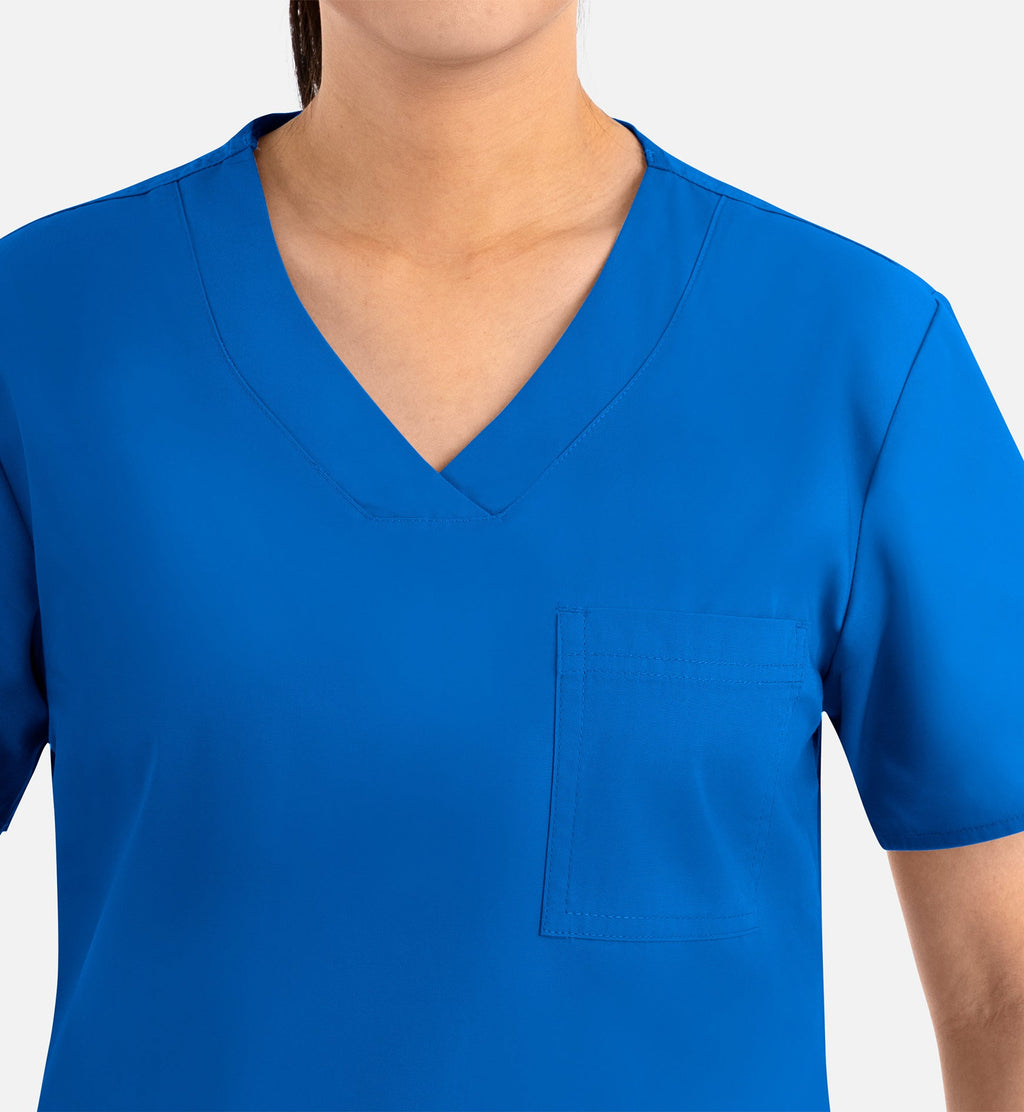 Core 1626 Curved V-Neck Top Royal Blue