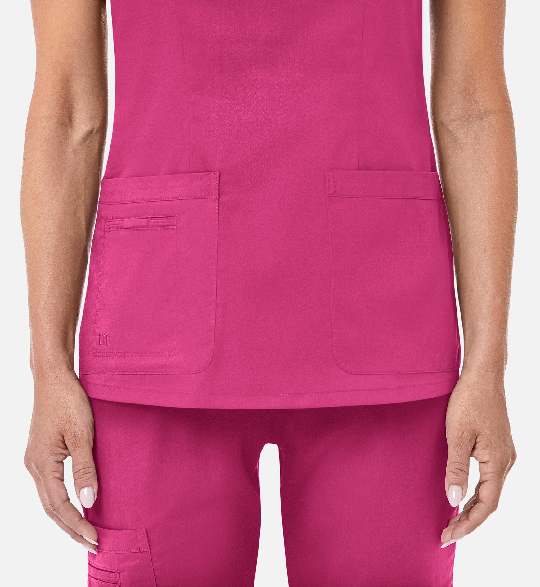 Blossom 1802 Curved V-Neck Top Candy Pink