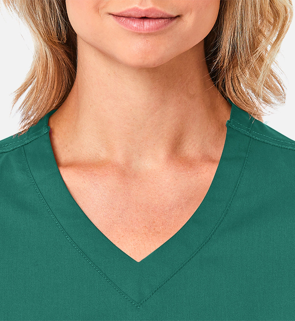 Blossom 1802 Curved V-Neck Top Hunter
