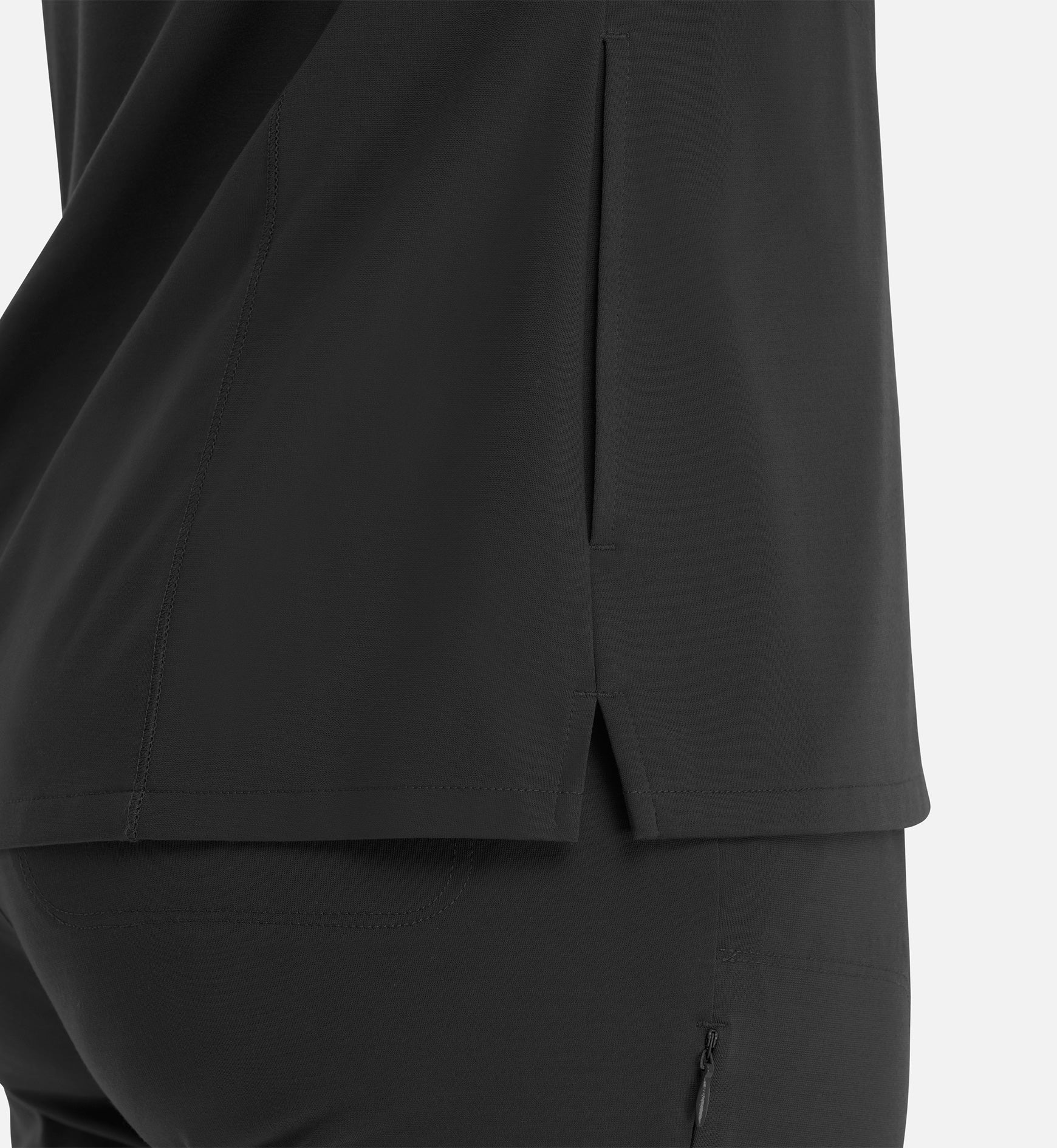 Focus 20301 Women's Banded V-Neck Top Black