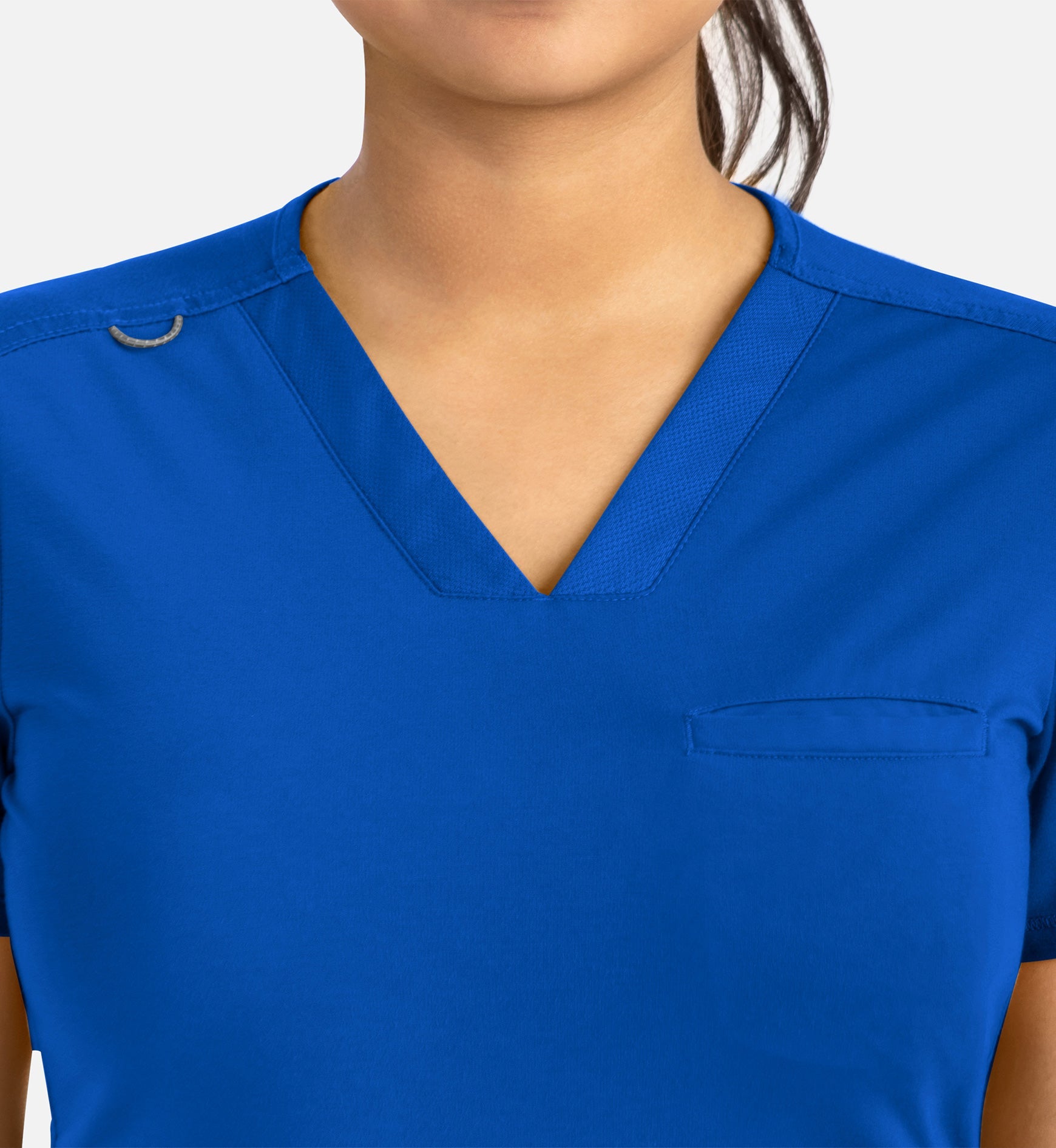 Focus 20301 Women's Banded V-Neck Top Royal Blue