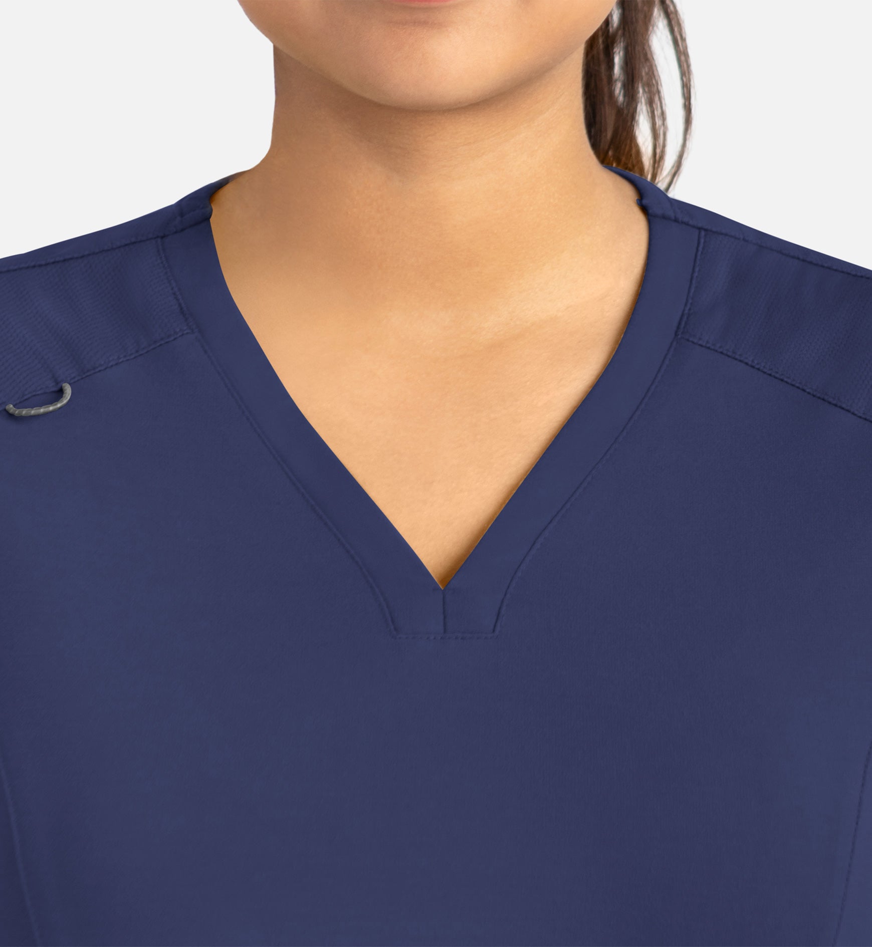 Focus 20302 Women's Curved V-Neck Top Navy