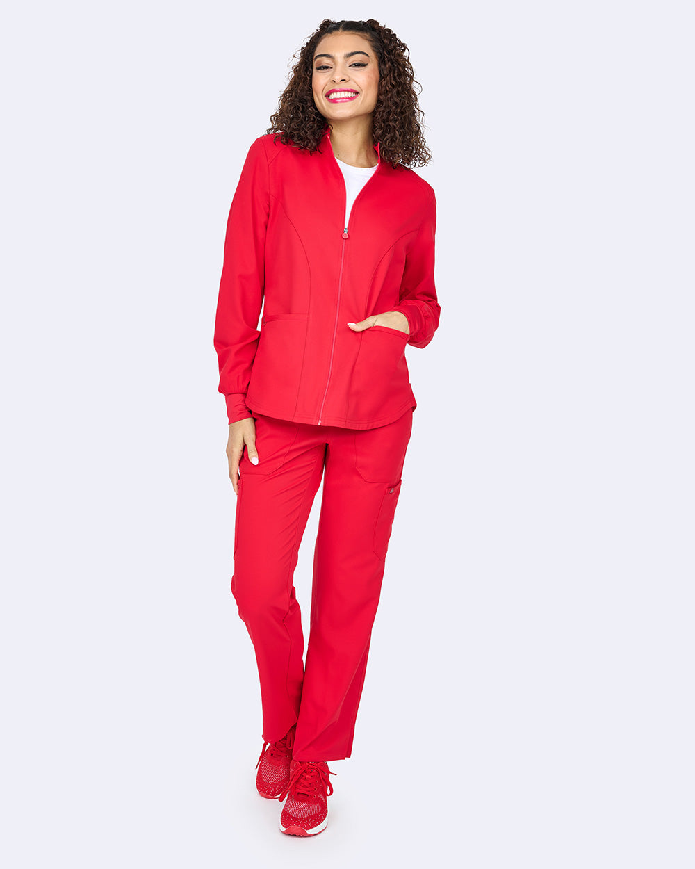 Studio 2056 Comfort Warm Up Jacket Red