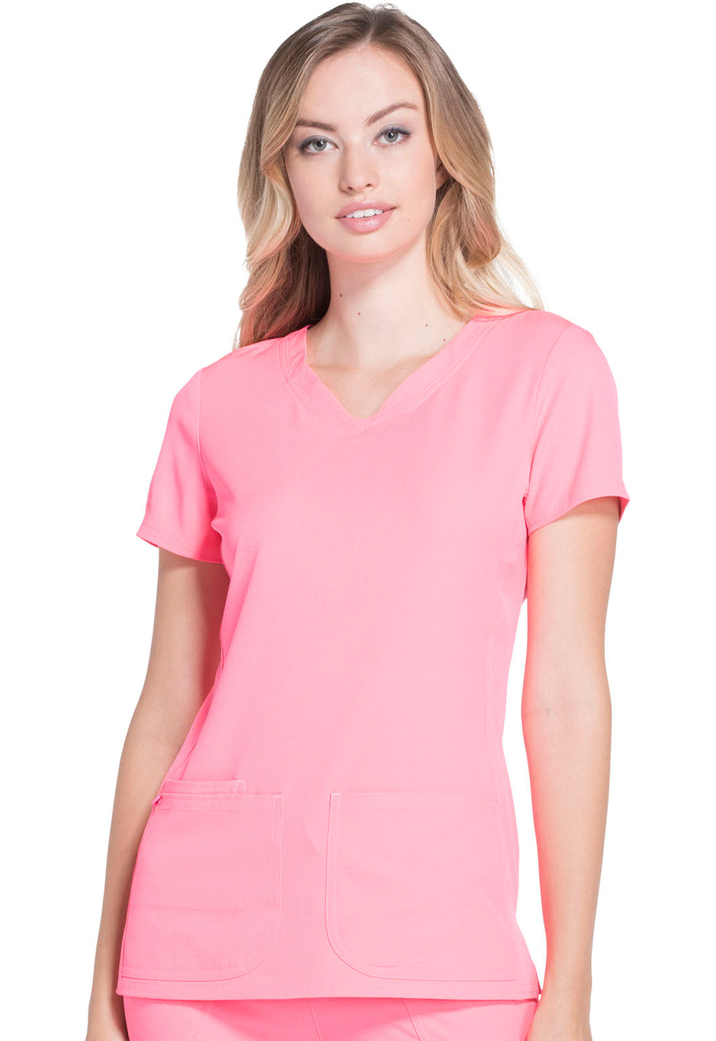 Break on Through 20710 Shaped V-Neck Top Flamingo Image
