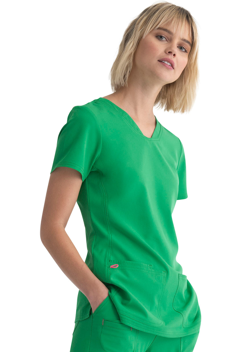 Break on Through 20710 Shaped V-Neck Top Kelly Green Image