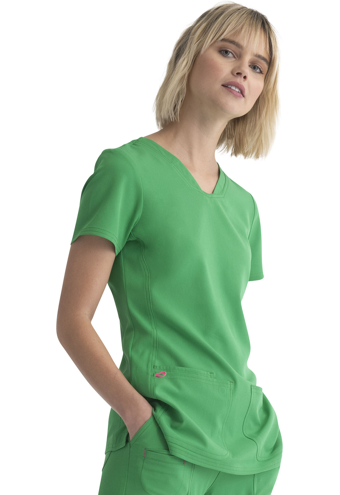 Break on Through 20710 Shaped V-Neck Top Kelly Green Image