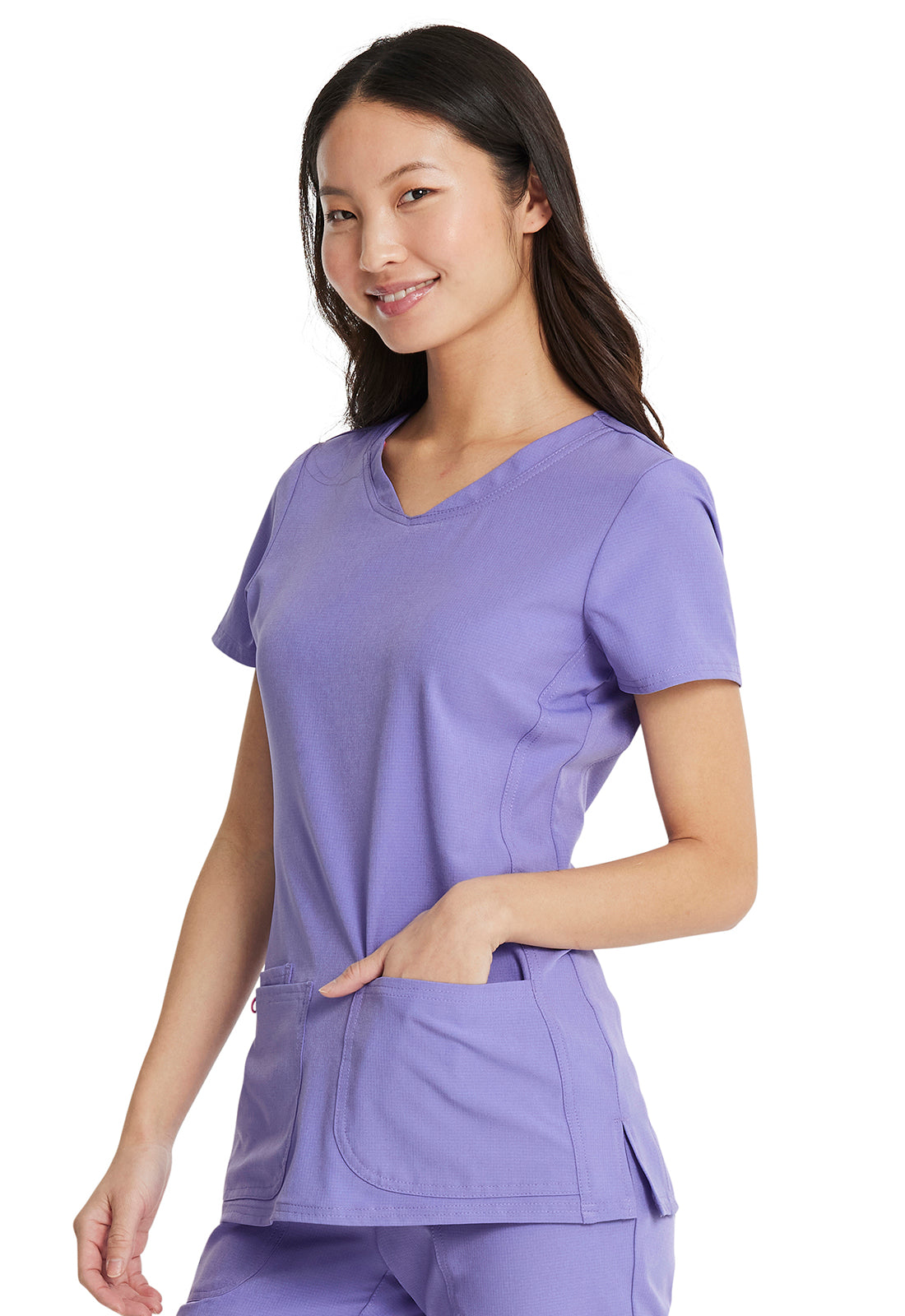 Break on Through 20710 Shaped V-Neck Top Lavender Sparkle Image