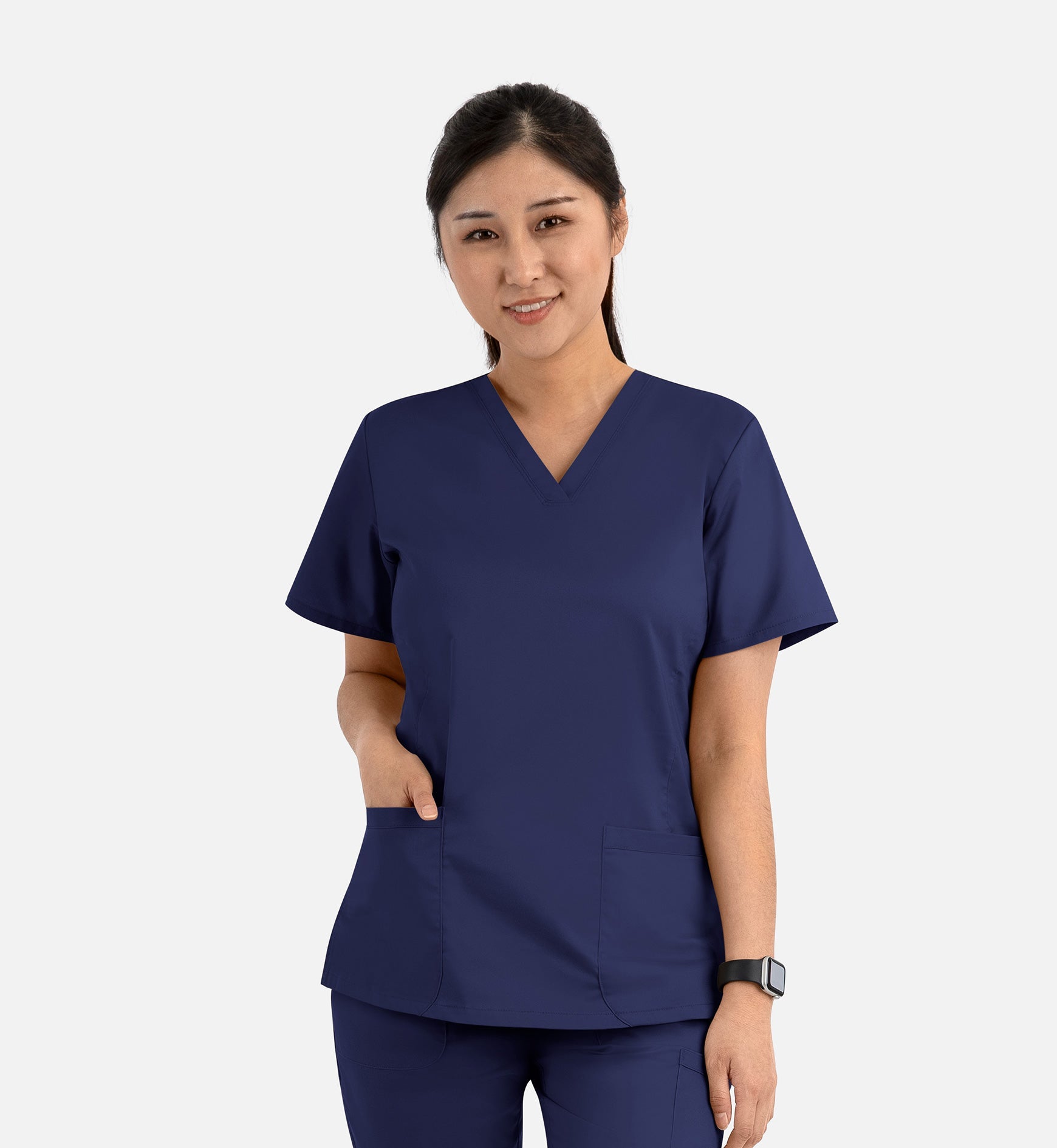 Blossom Signature 2100 Ladies Basic V-Neck Top Real Navy