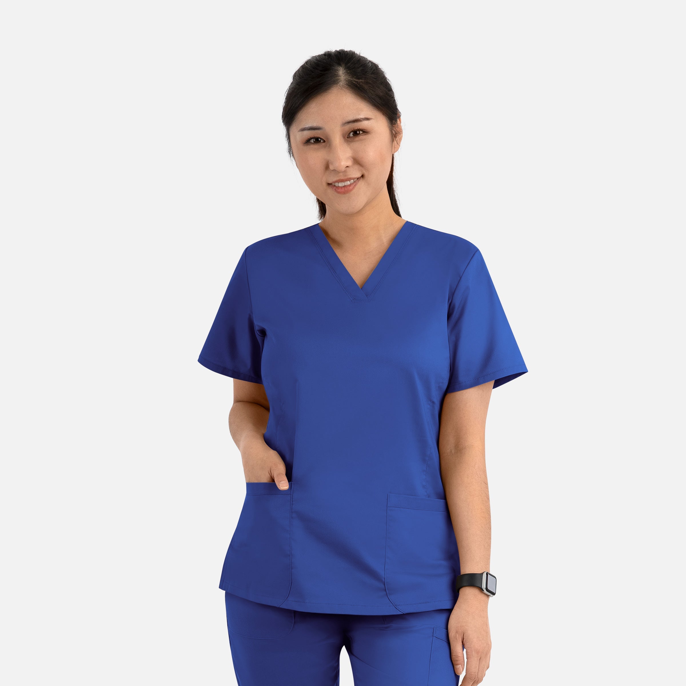 Blossom Signature 2100 Ladies Basic V-Neck Top Royal Blue