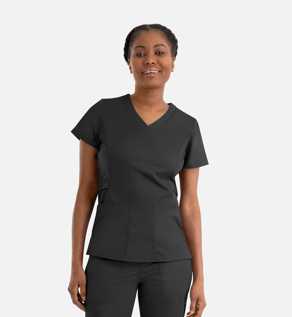 Blossom Signature 2101 Ladies Functional V-Neck Top Black