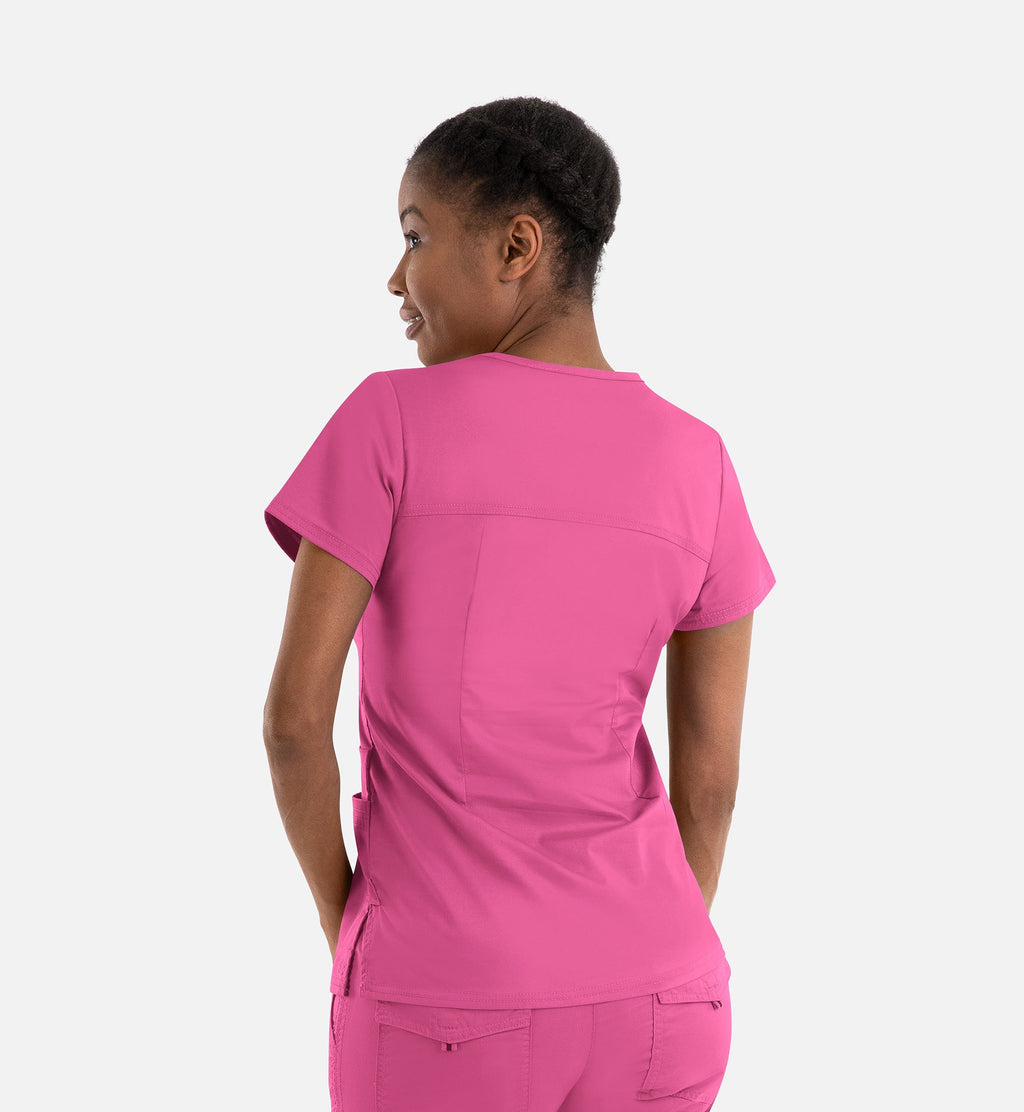 Blossom Signature 2101 Ladies Functional V-Neck Top Candy Pink