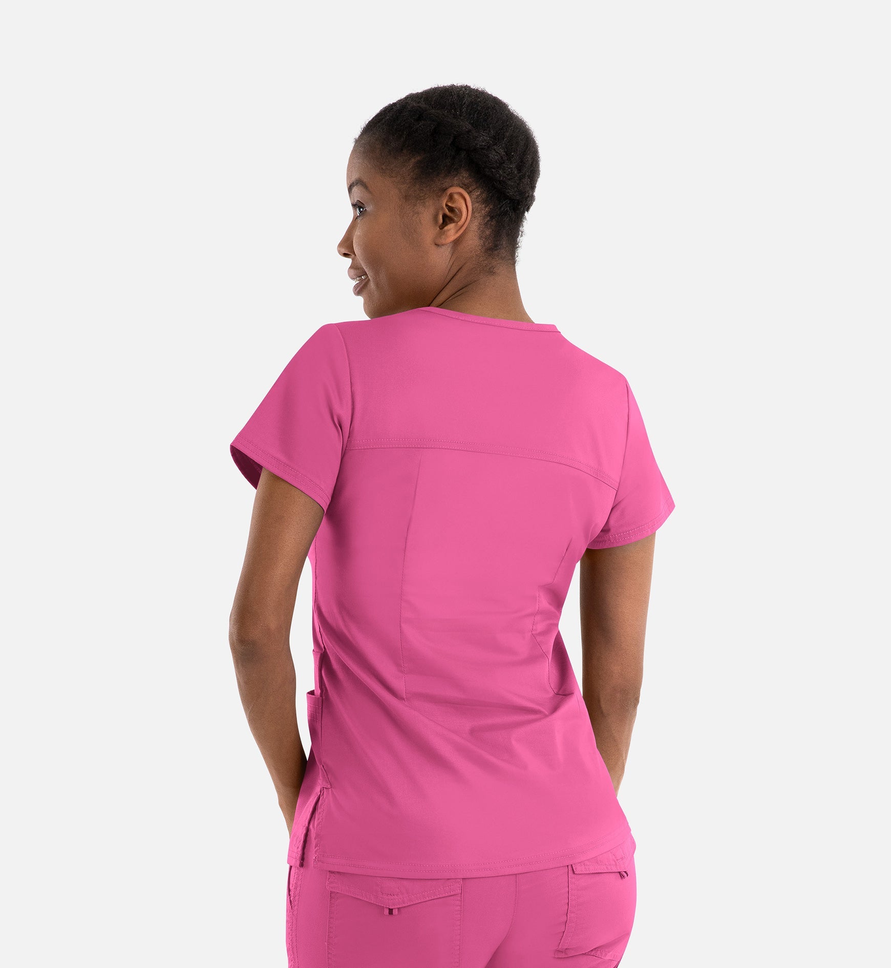 Blossom Signature 2101 Ladies Functional V-Neck Top Candy Pink