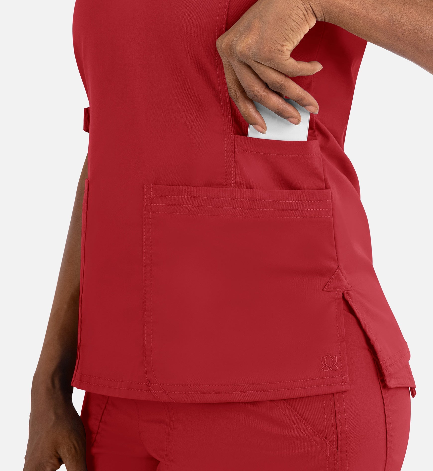 Blossom Signature 2101 Ladies Functional V-Neck Top Red