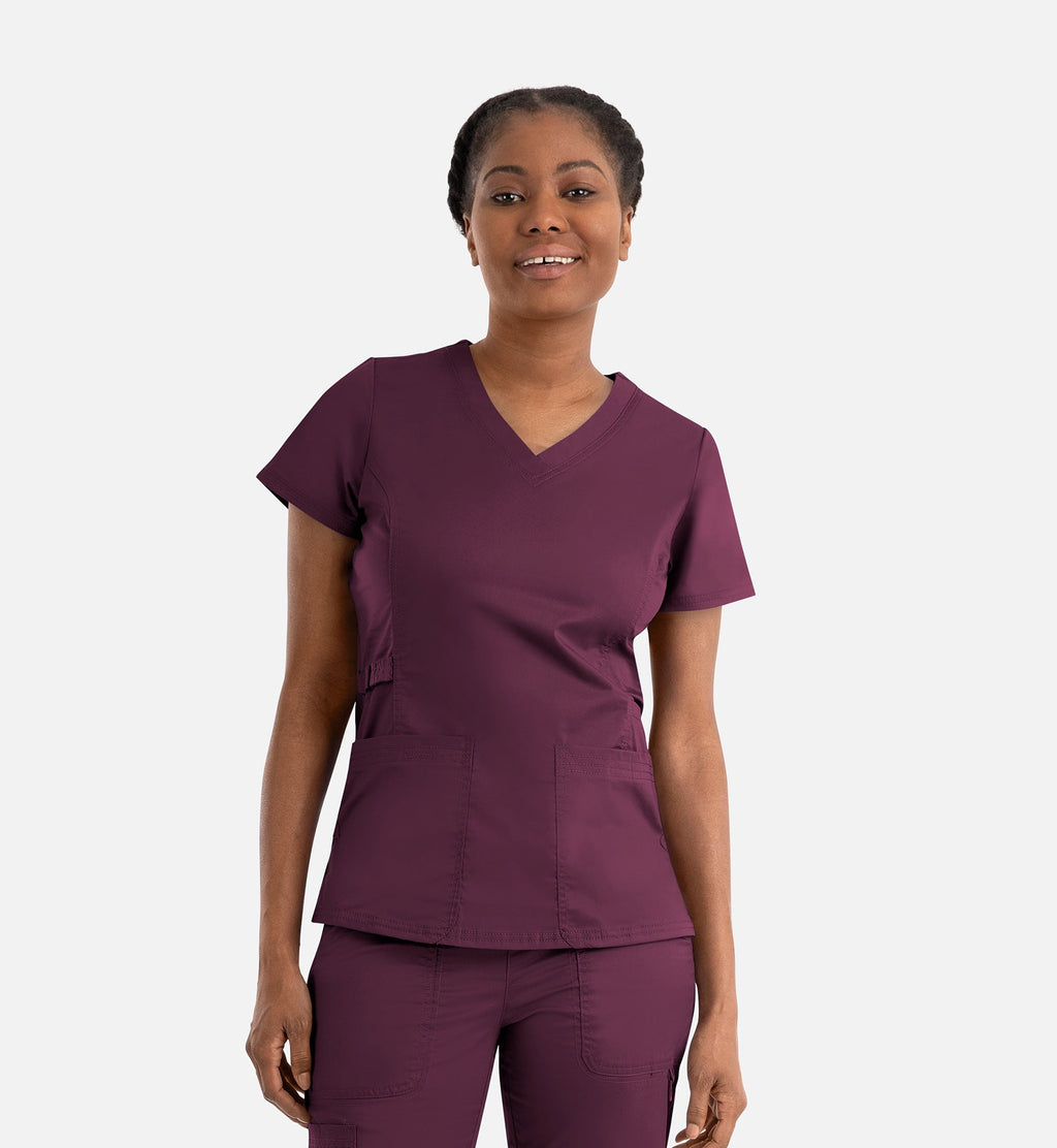 Blossom Signature 2101 Ladies Functional V-Neck Top Wine