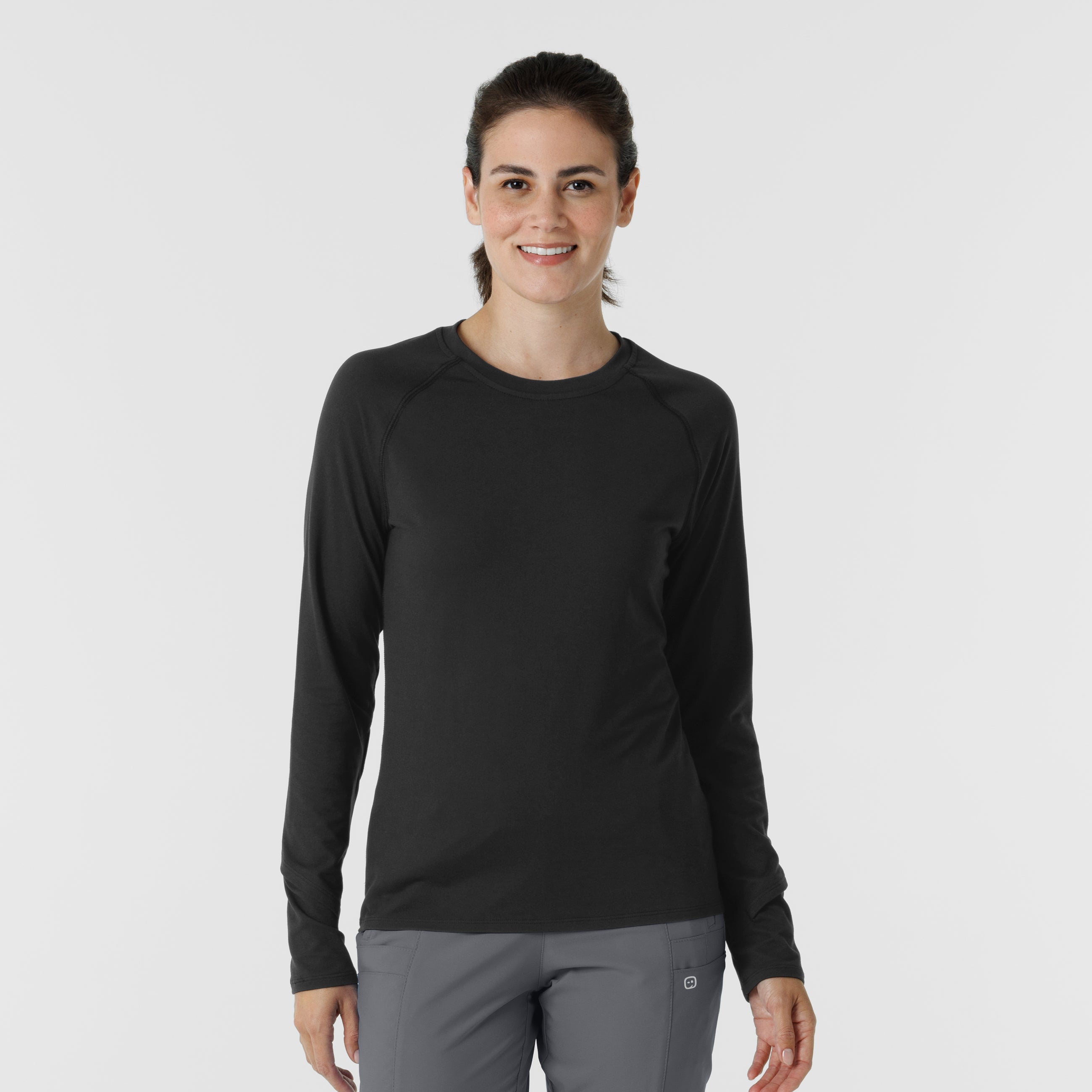 Layers 2139 Watch Window Long Sleeve Underscrub Top Black