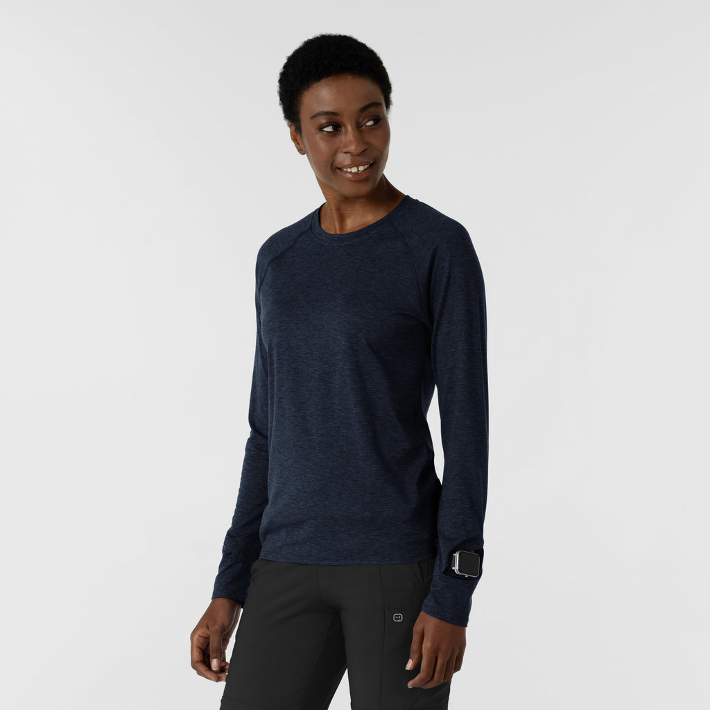 Layers 2139 Watch Window Long Sleeve Underscrub Top Navy Heather