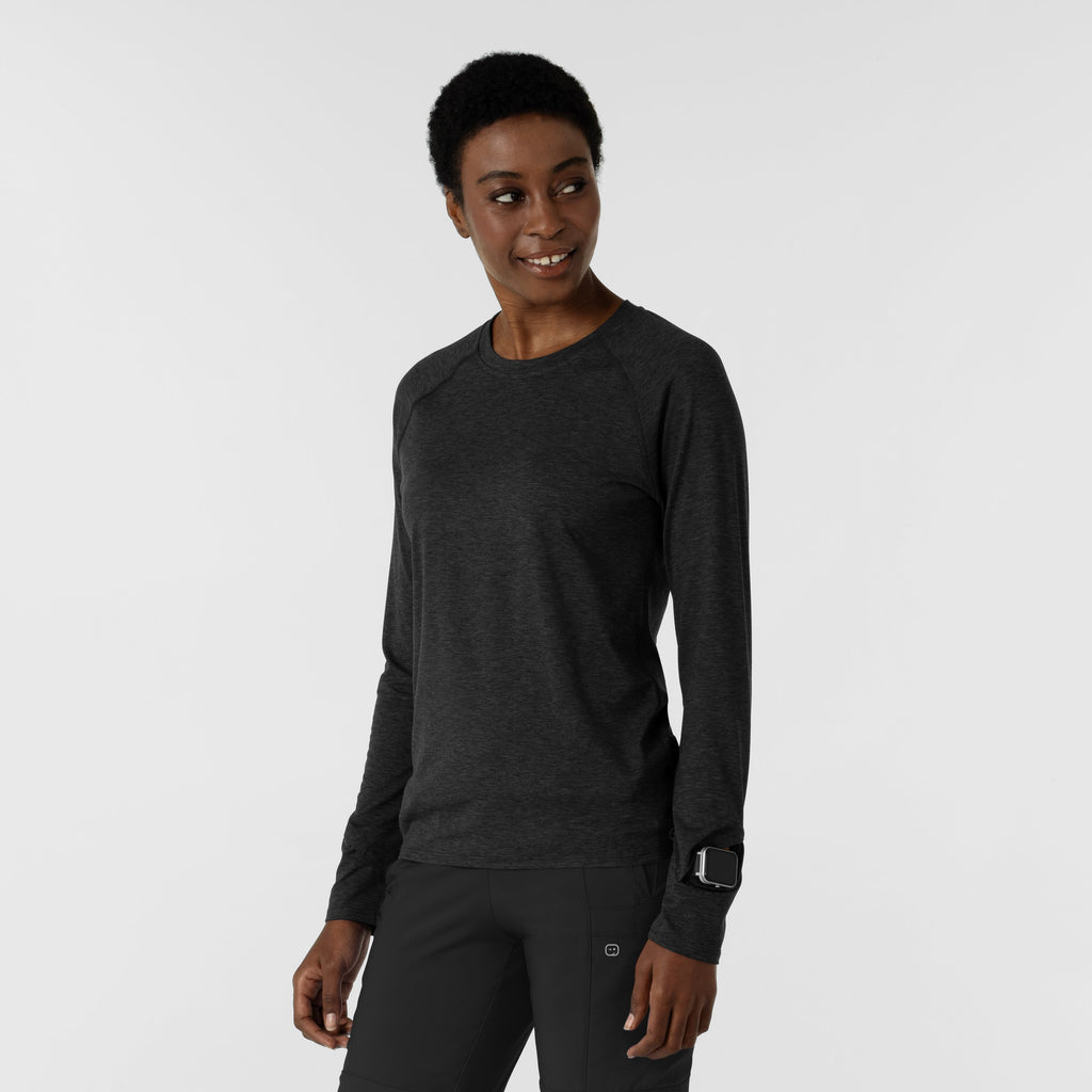 Layers 2139 Watch Window Long Sleeve Underscrub Top Pewter Heather