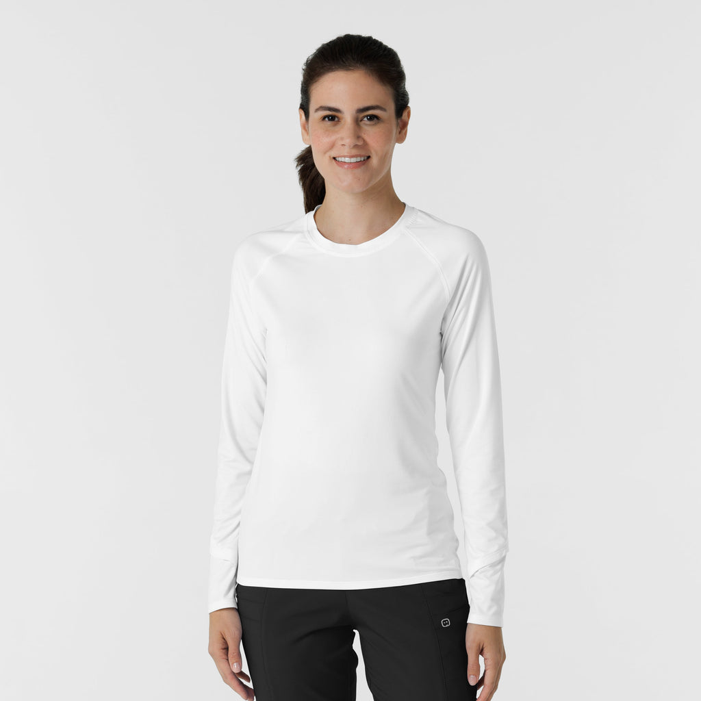 Layers 2139 Watch Window Long Sleeve Underscrub Top White
