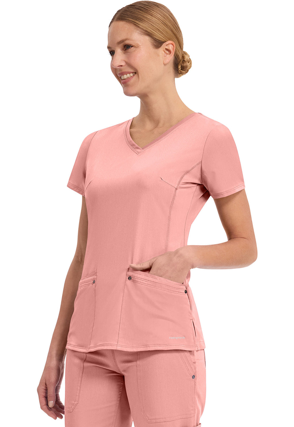 HH Purple Label 2245 Juliet Scrub Top Blushing Peach