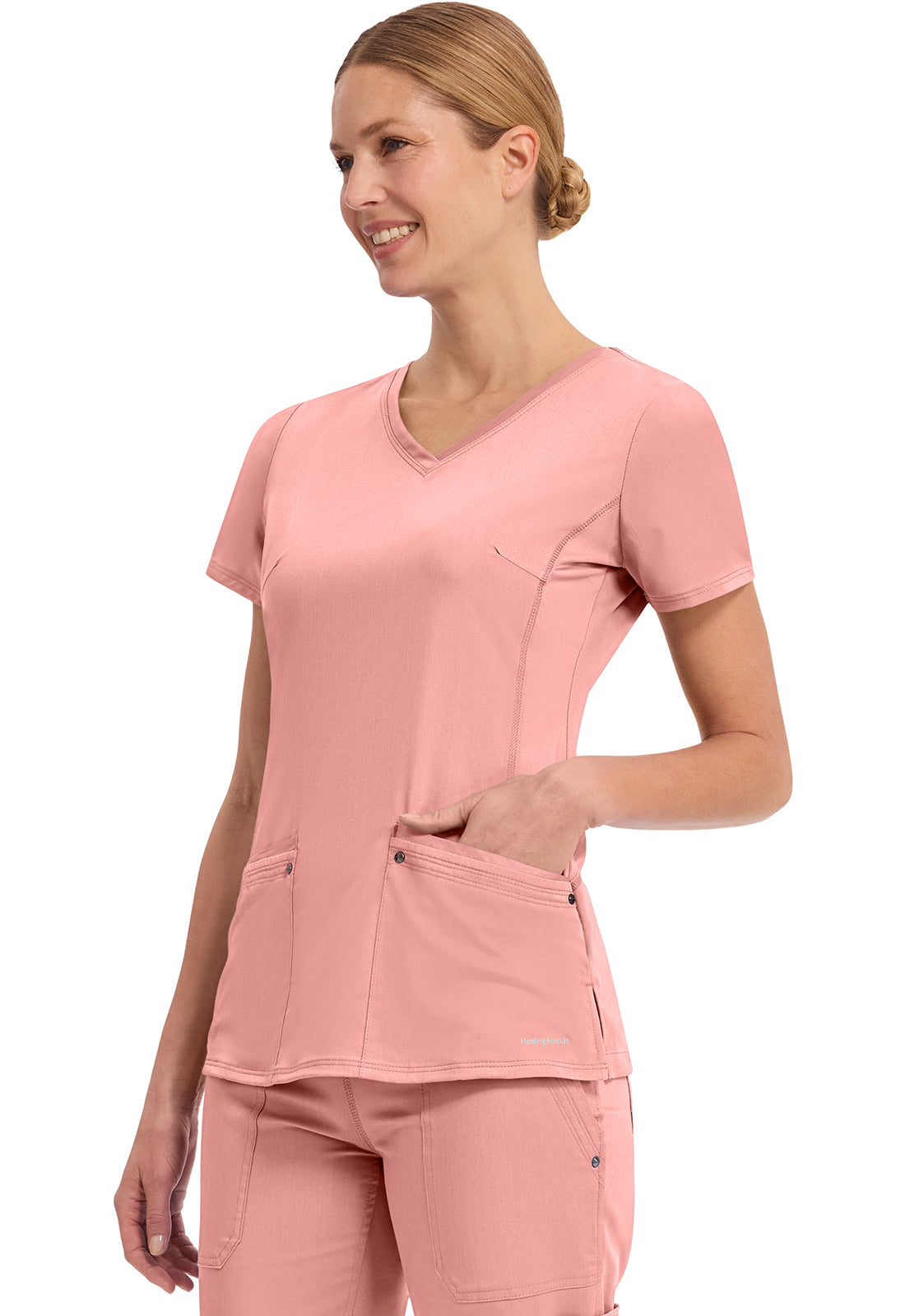 HH Purple Label 2245 Juliet Scrub Top Blushing Peach