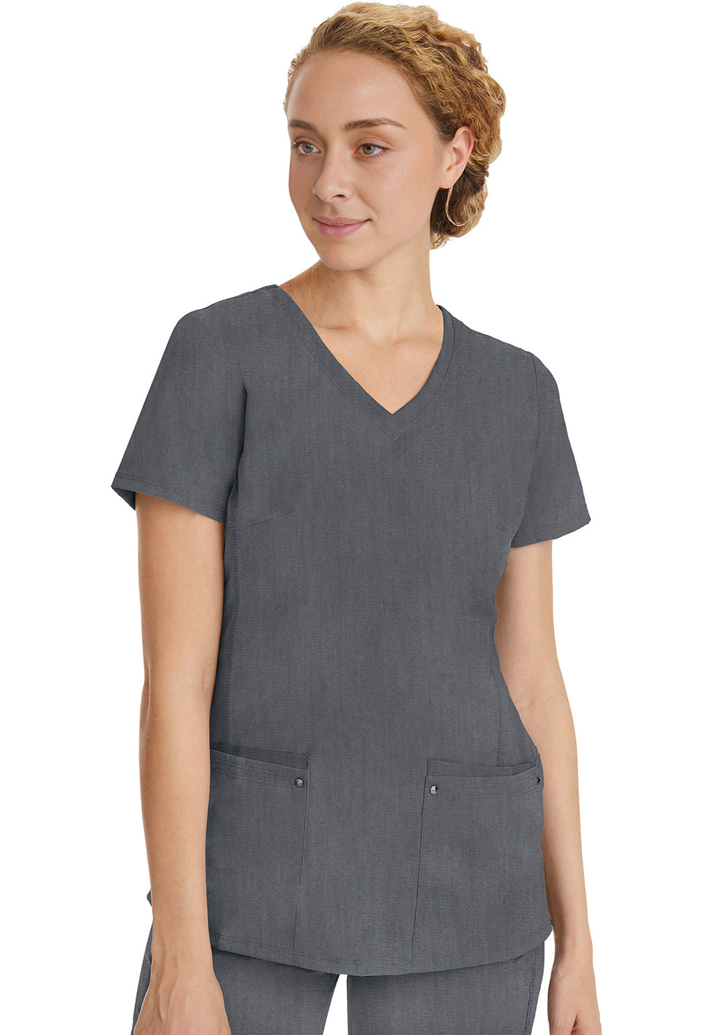 Purple Label 2245 Women's Juliet Scrub Top Heather Gray