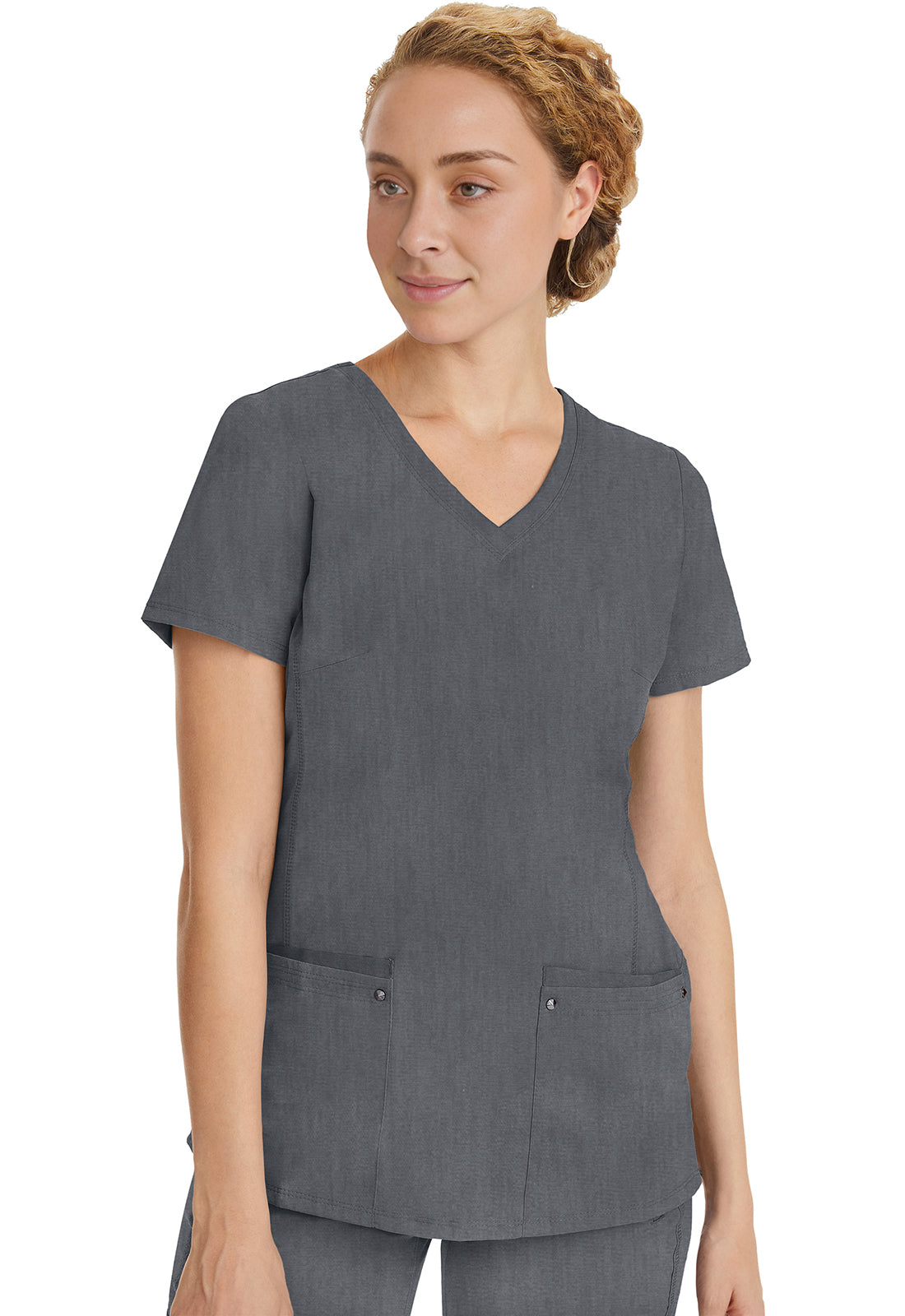Purple Label 2245 Women's Juliet Scrub Top Heather Gray