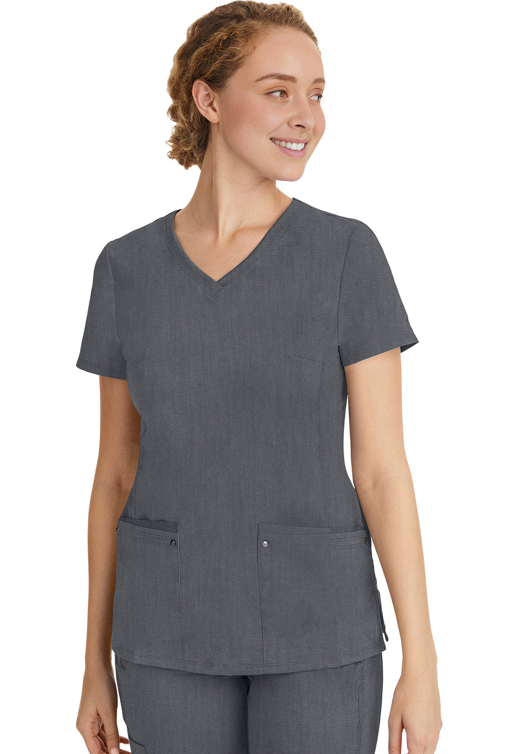 Purple Label 2245 Women's Juliet Scrub Top Heather Gray