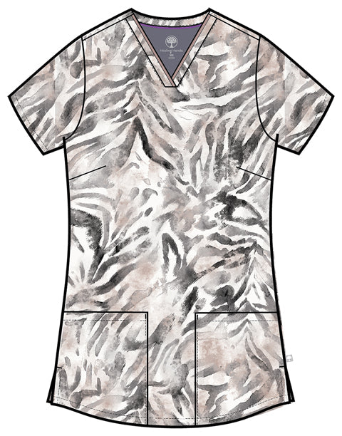HH Purple Label 2266 Amanda Print Top Serene Safari