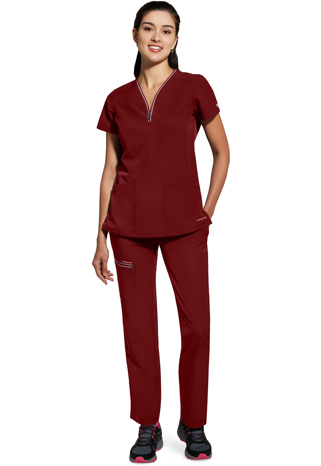 HH 360 2274 Women's Sonia Scrub Top Garnet Red