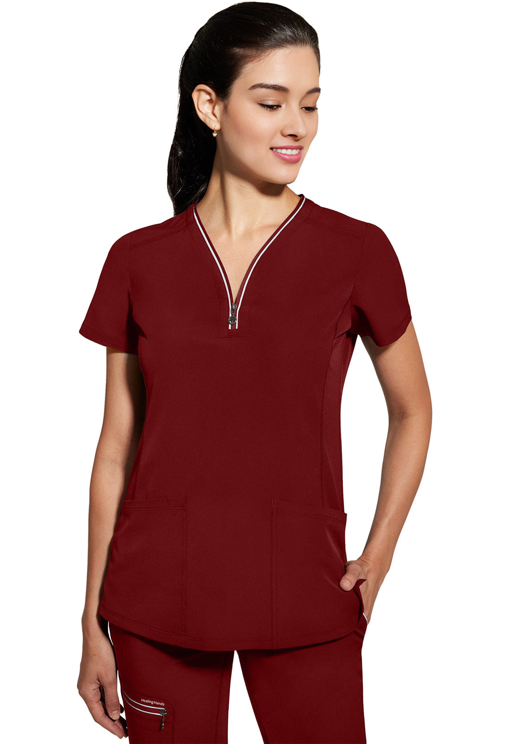 HH 360 2274 Women's Sonia Scrub Top Garnet Red
