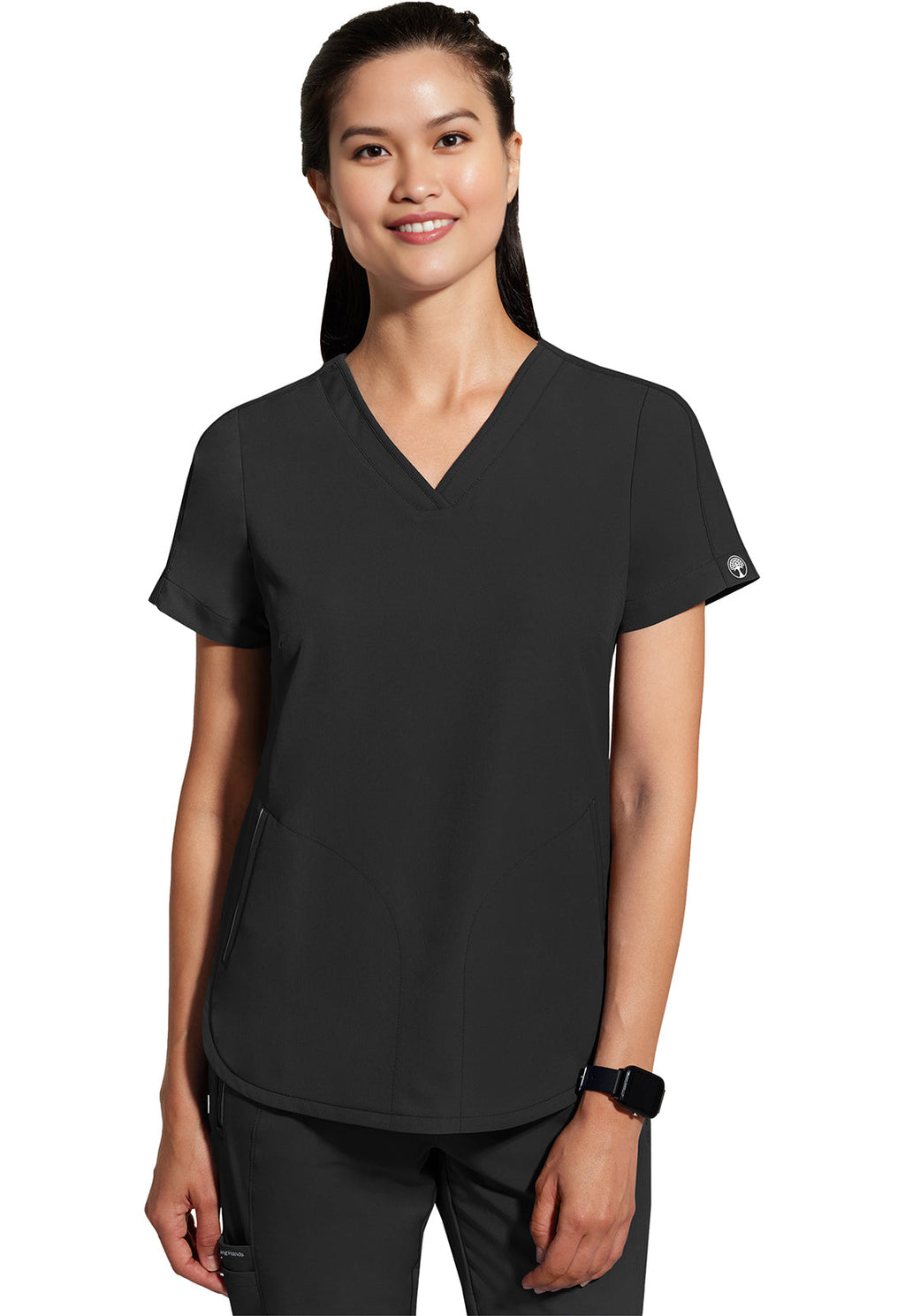 HH 360 2285 Women's Skyler Scrub Top Black