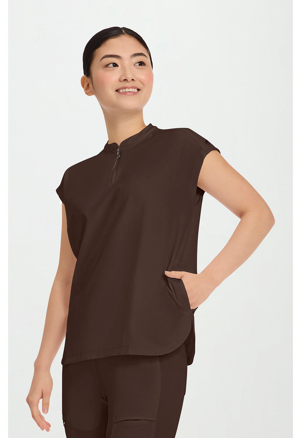HH 360 2286 Women's Sandy Scrub Top Dark Chocolate