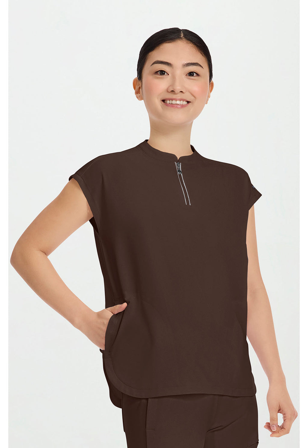 HH 360 2286 Women's Sandy Scrub Top Dark Chocolate