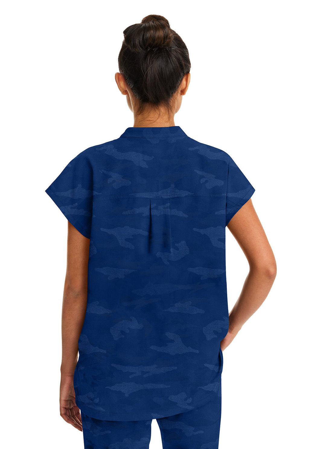 Purple Label 2352 Women's Journey Camo Scrub Top Navy