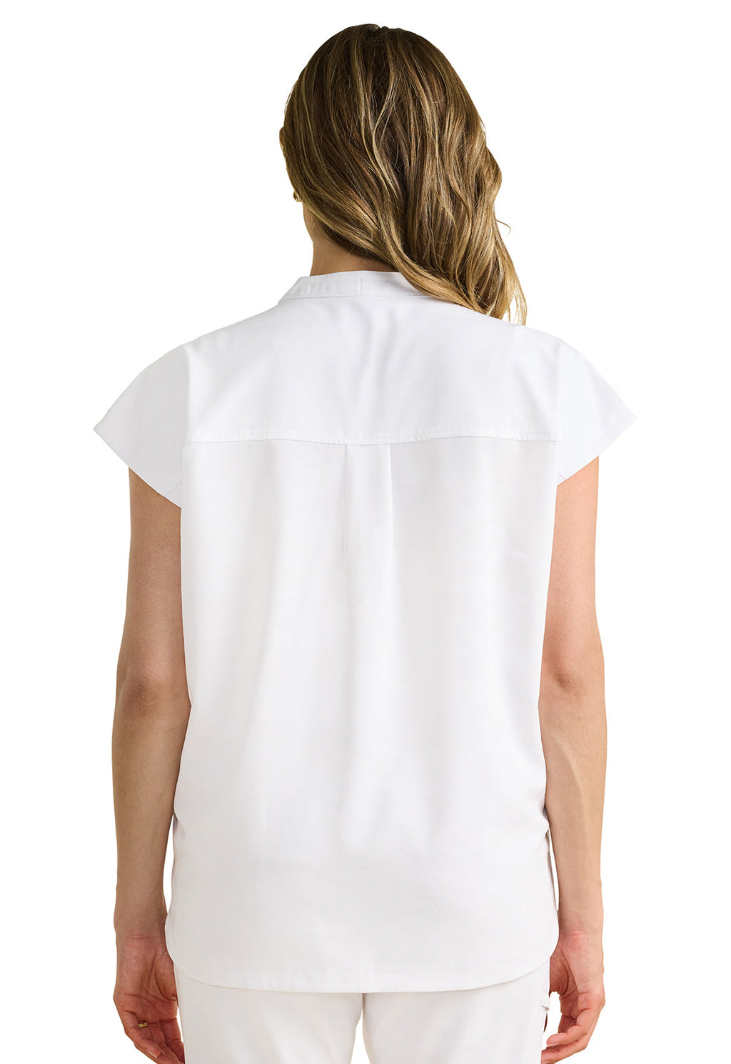 Purple Label Jacquard 2352 Women's Journey Camo Scrub Top White